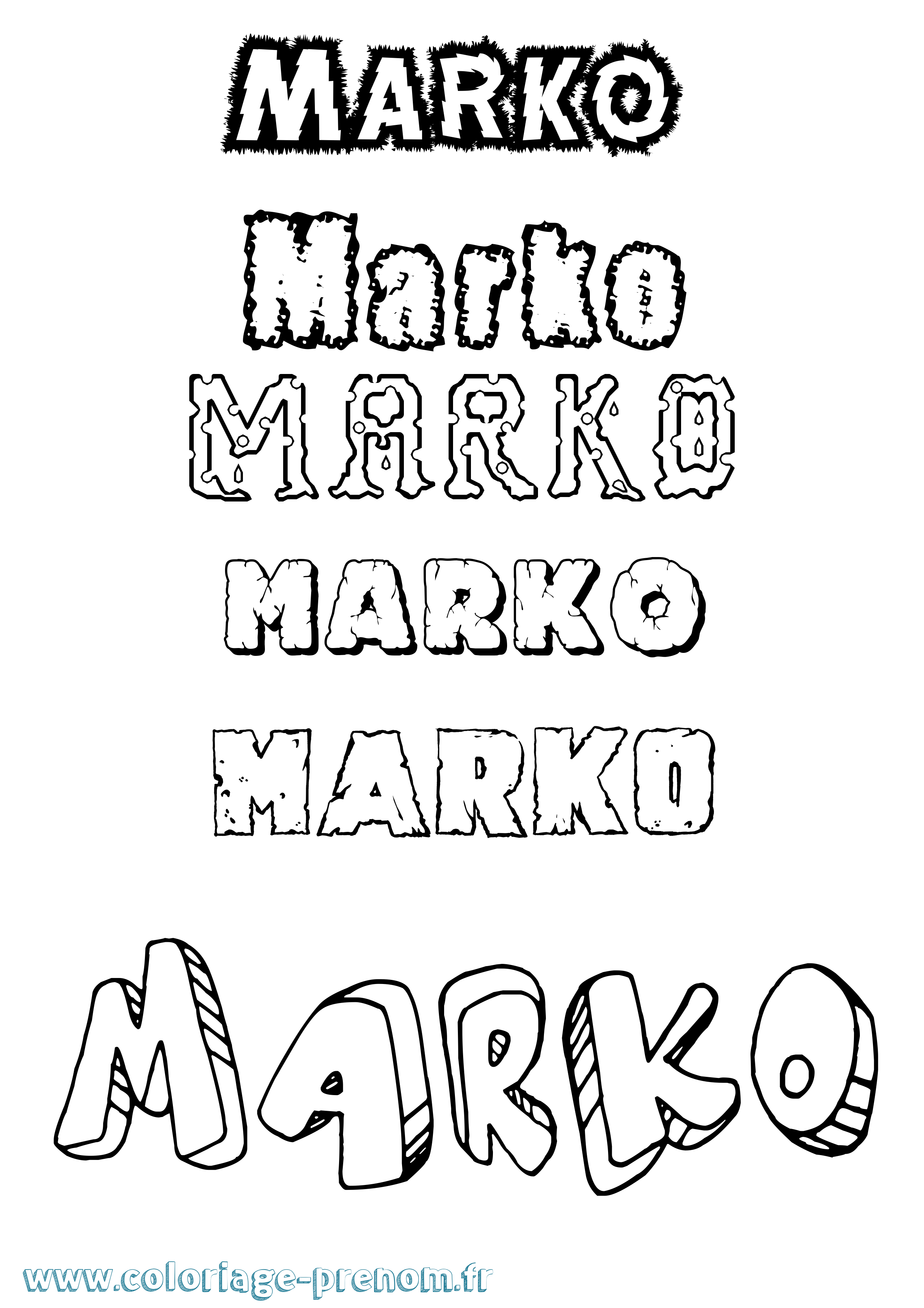 Coloriage Marko Coloriage prénom Marko