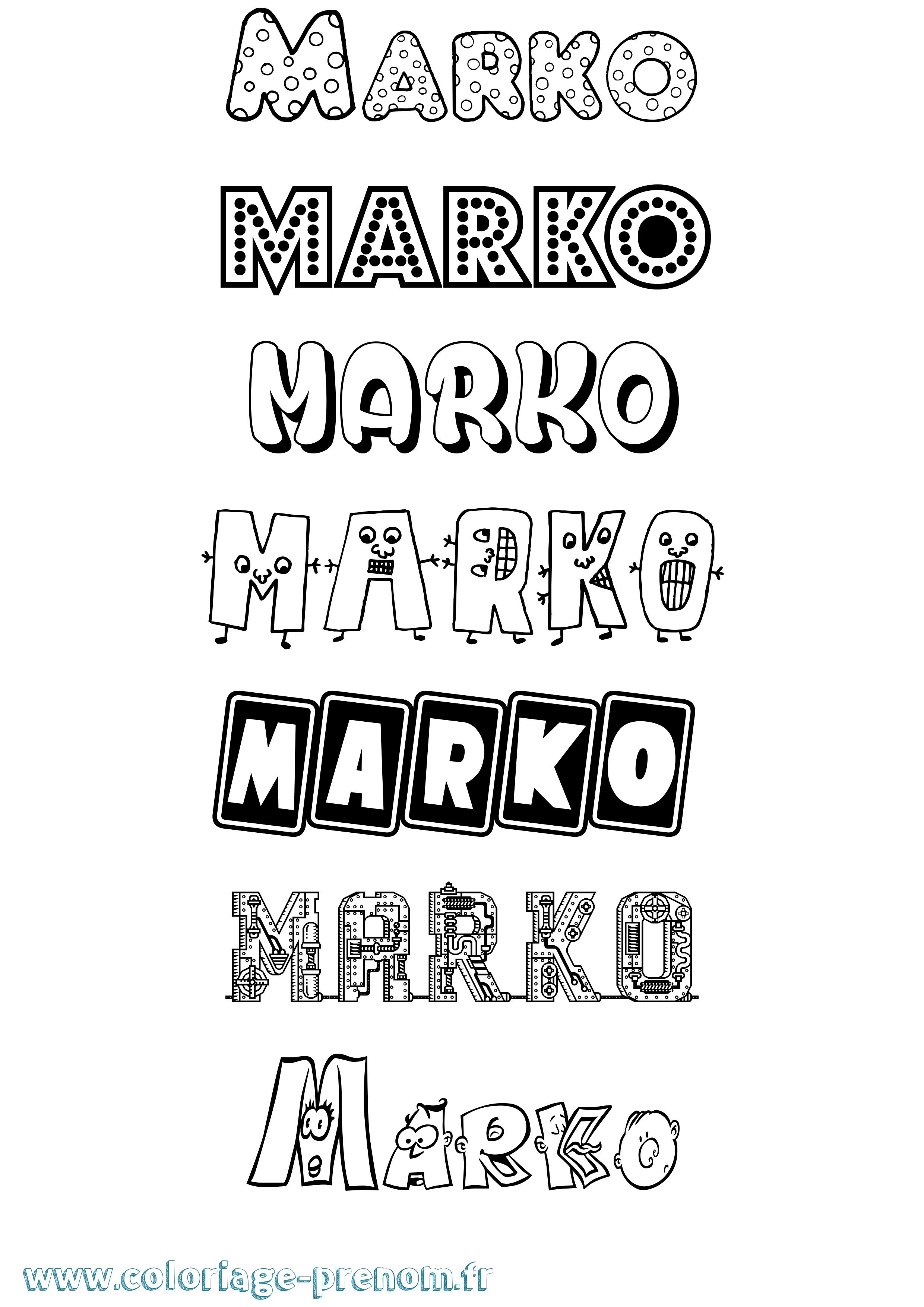 Coloriage Marko Coloriage prénom Marko