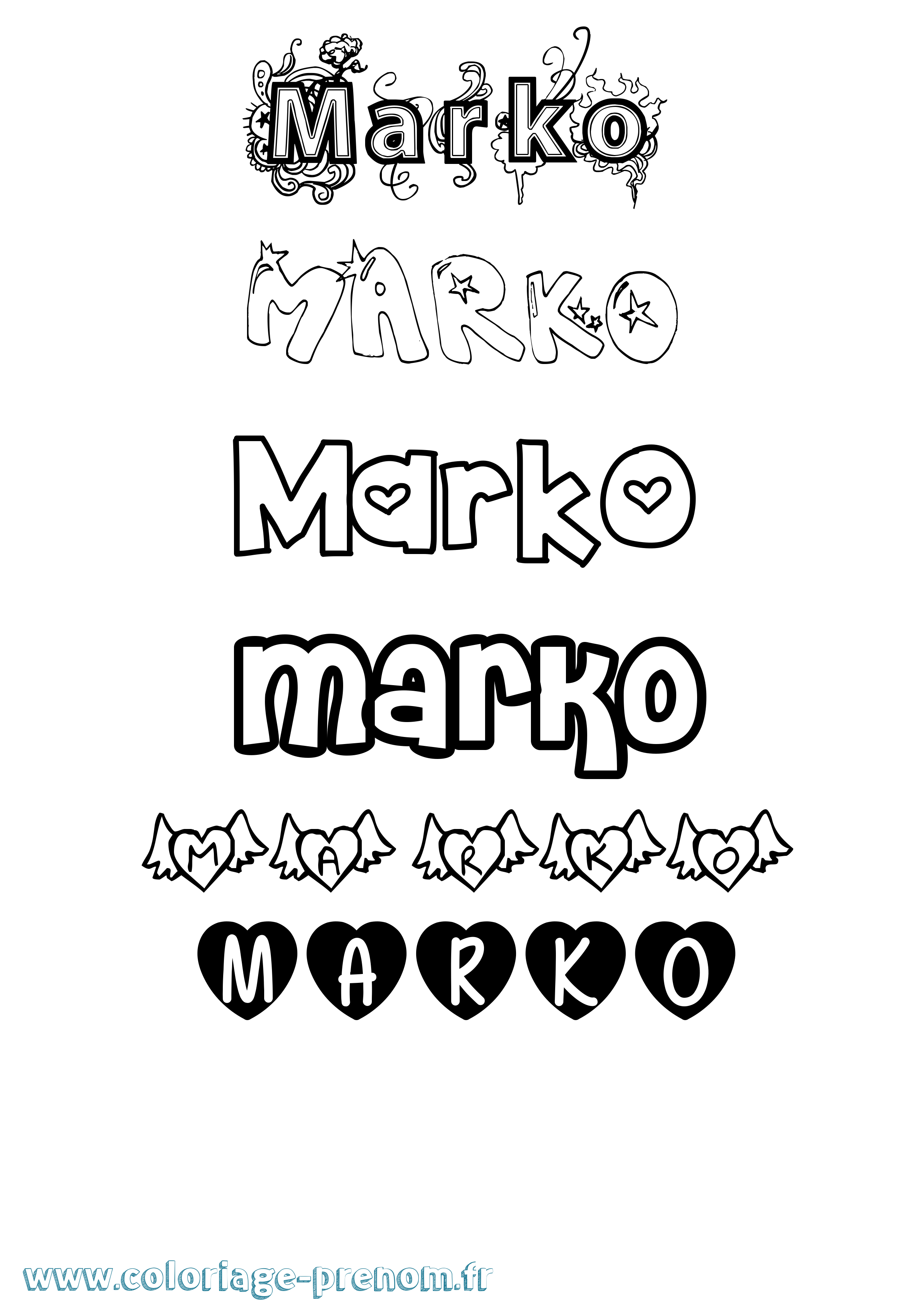 Coloriage Marko Coloriage prénom Marko