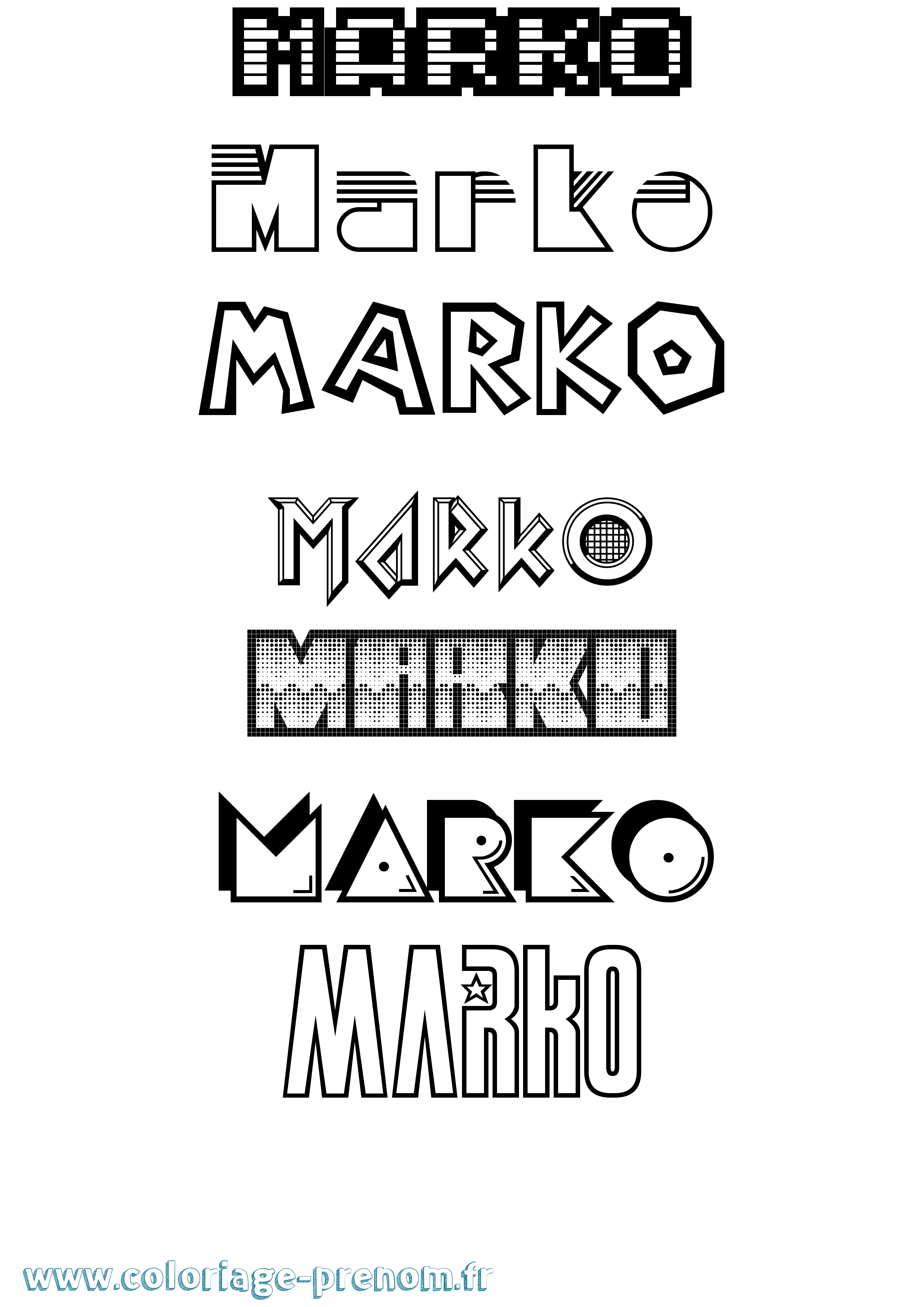 Coloriage Marko Coloriage prénom Marko