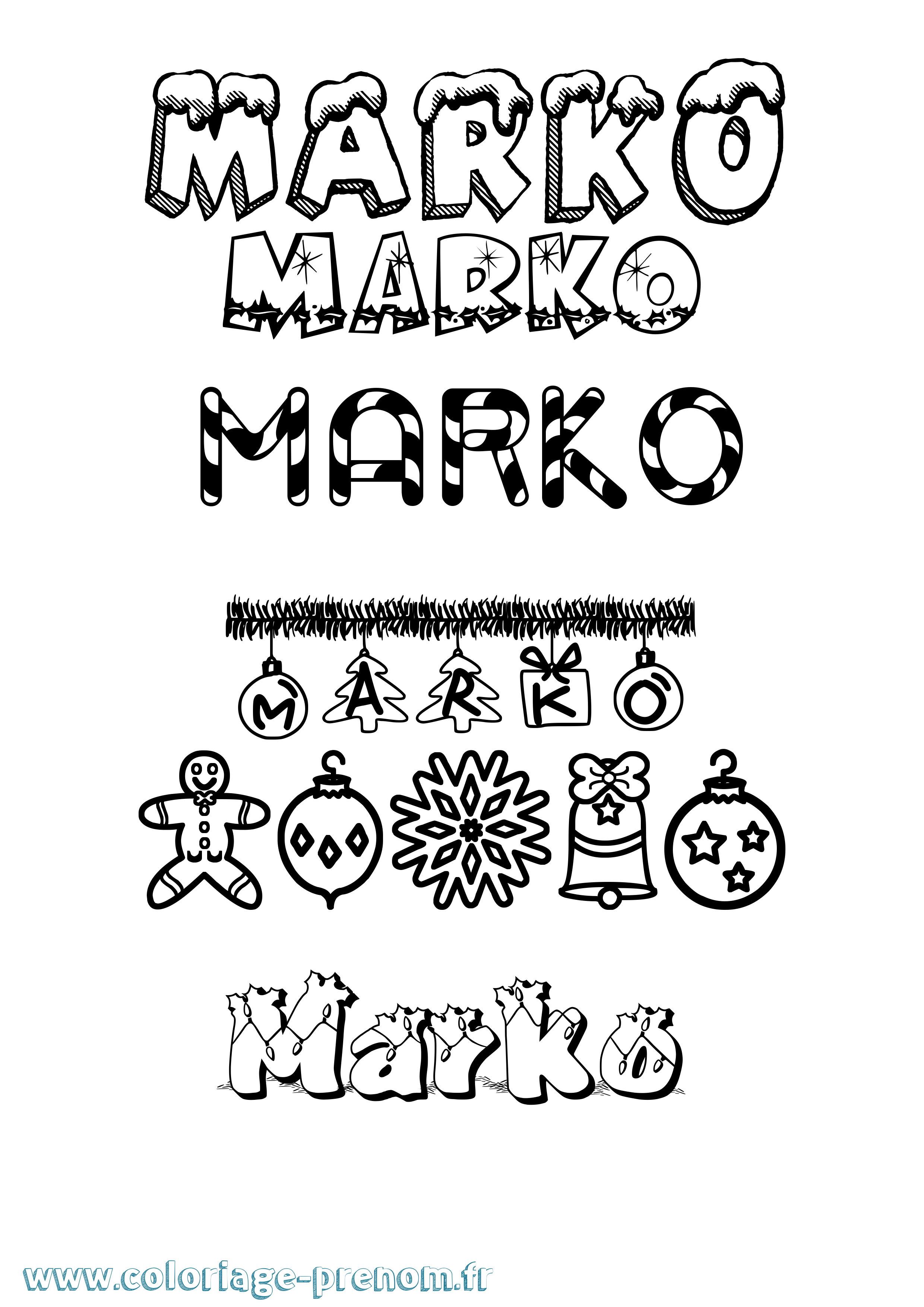 Coloriage Marko Coloriage prénom Marko