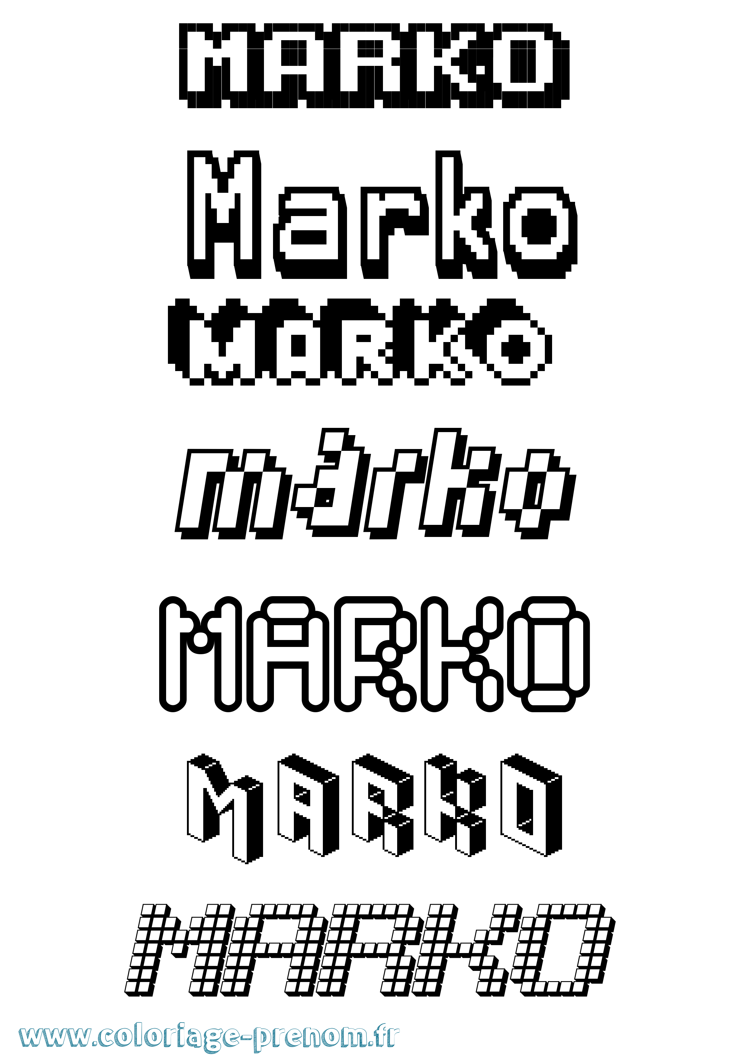 Coloriage Marko Coloriage prénom Marko