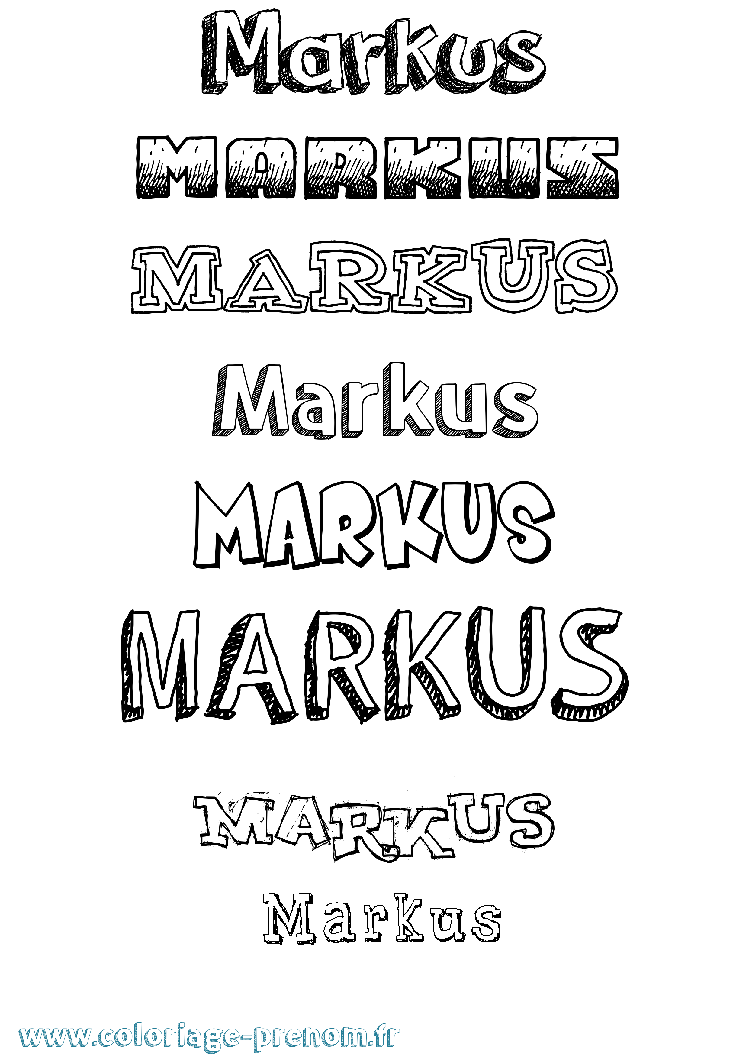 Coloriage prénom Markus Dessiné