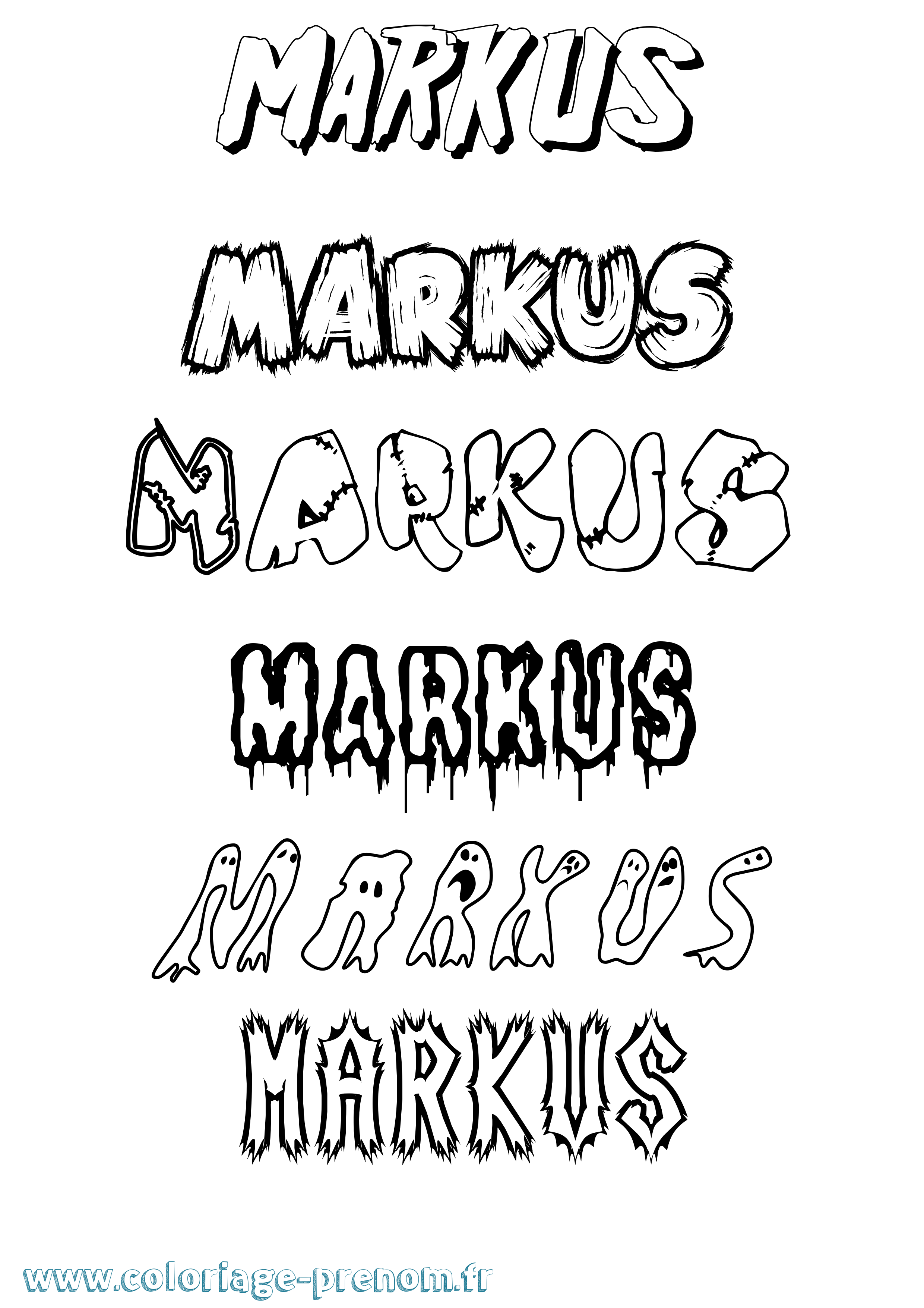 Coloriage prénom Markus Frisson