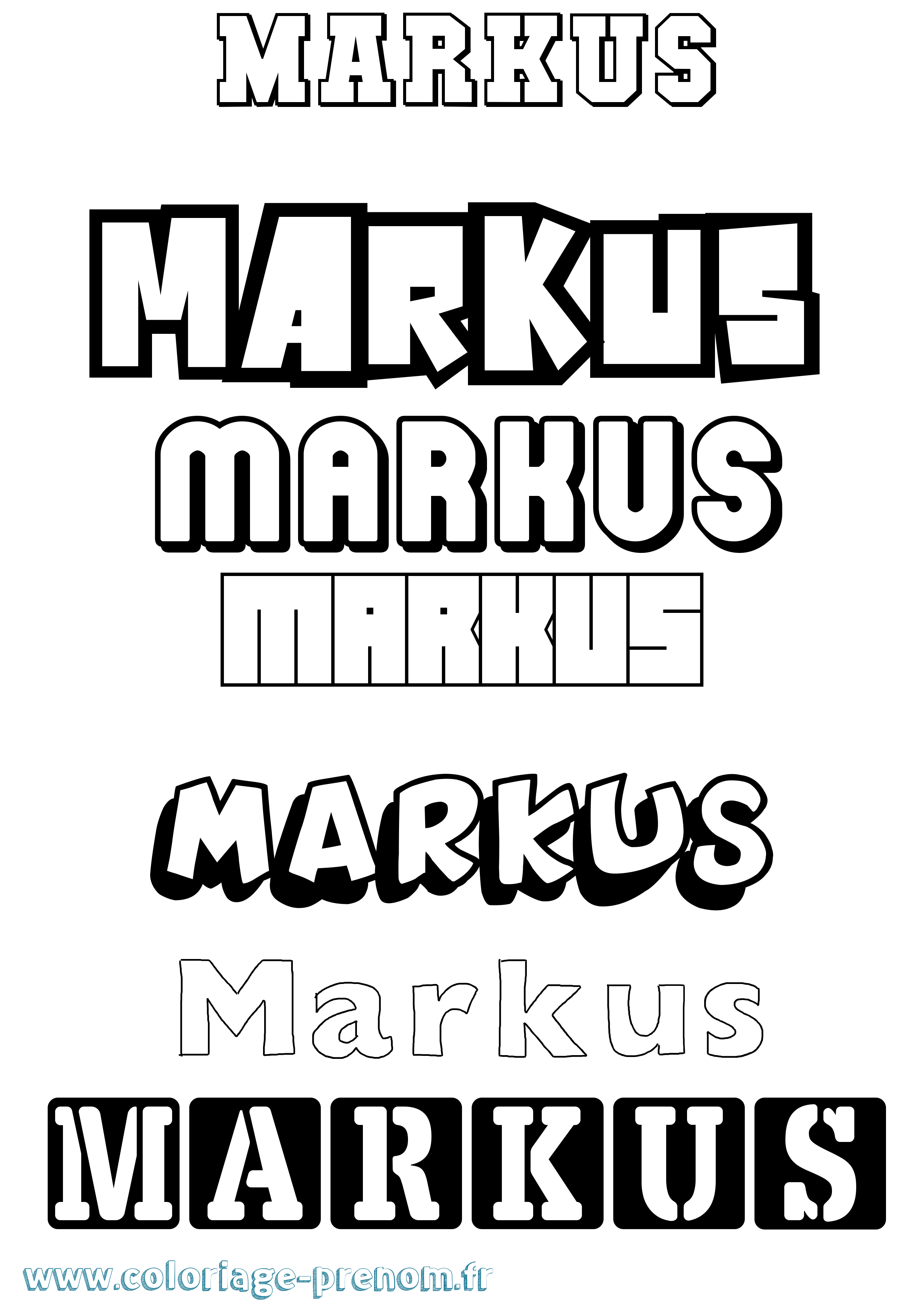 Coloriage prénom Markus Simple