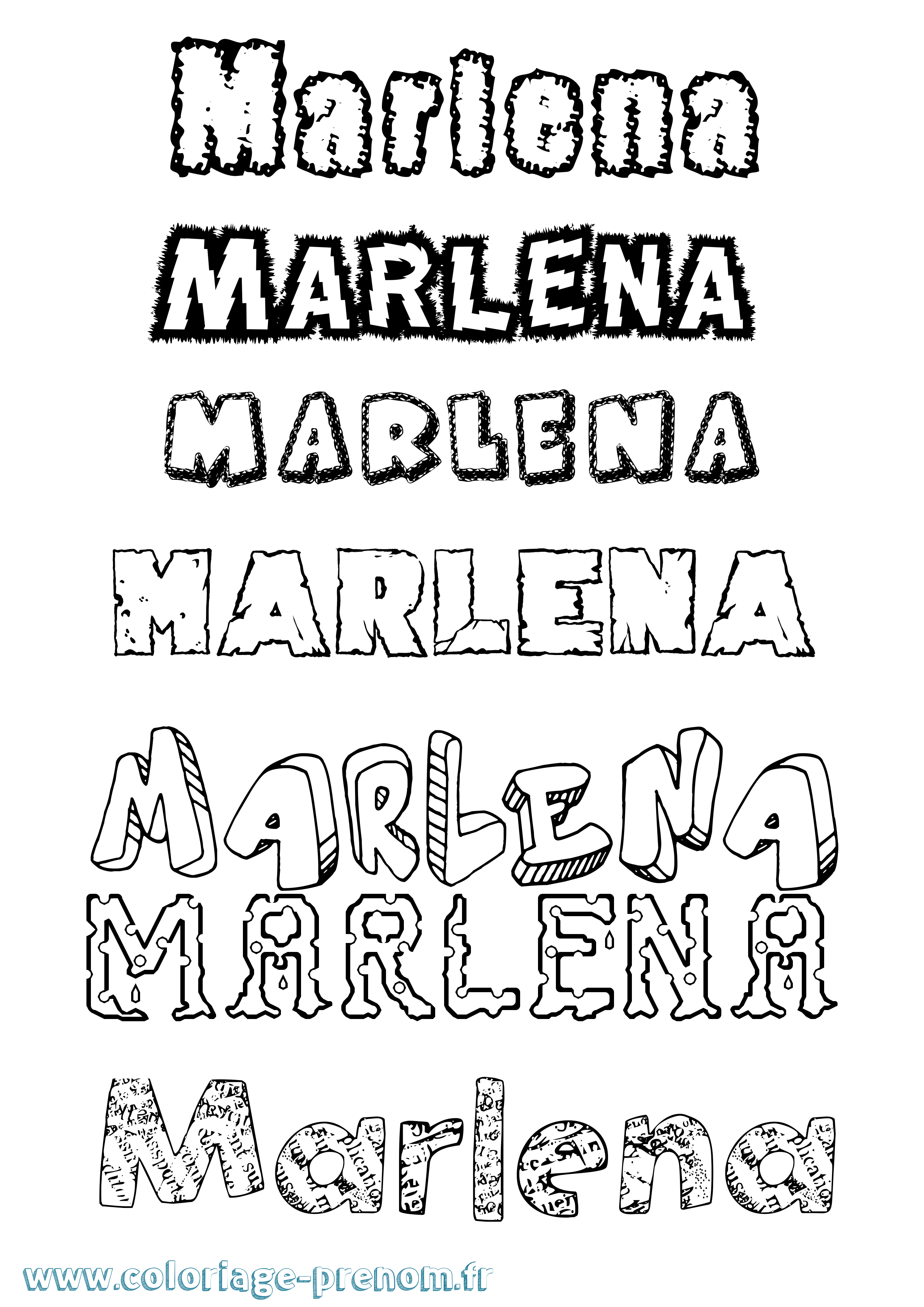 Coloriage prénom Marlena Destructuré