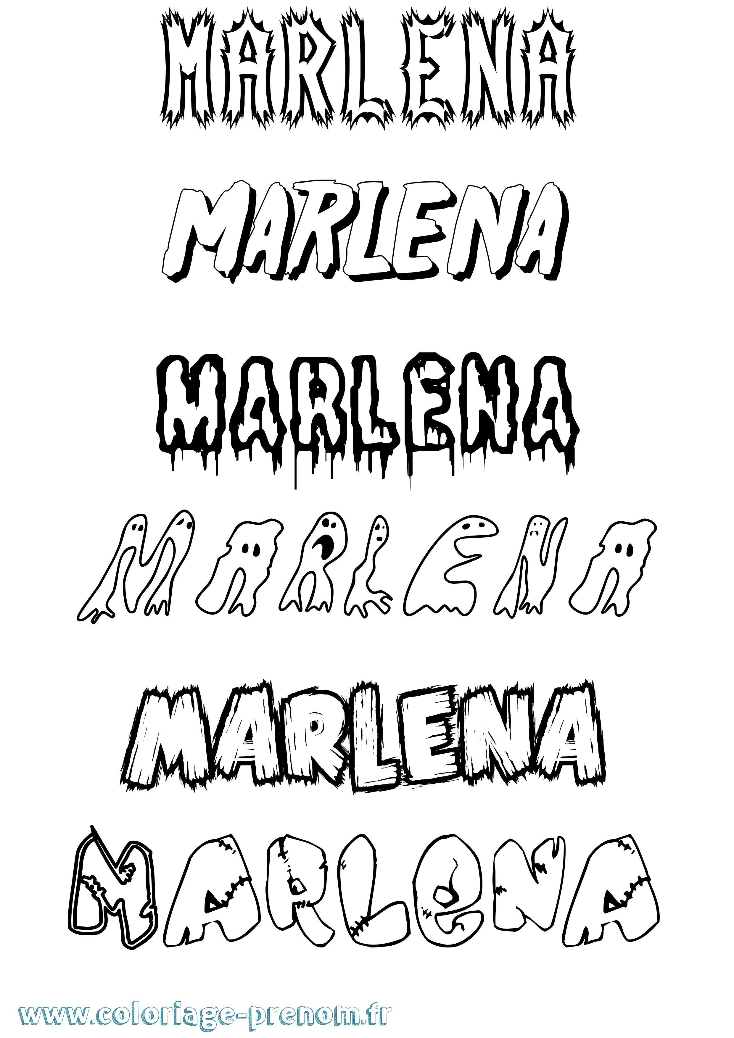 Coloriage prénom Marlena Frisson