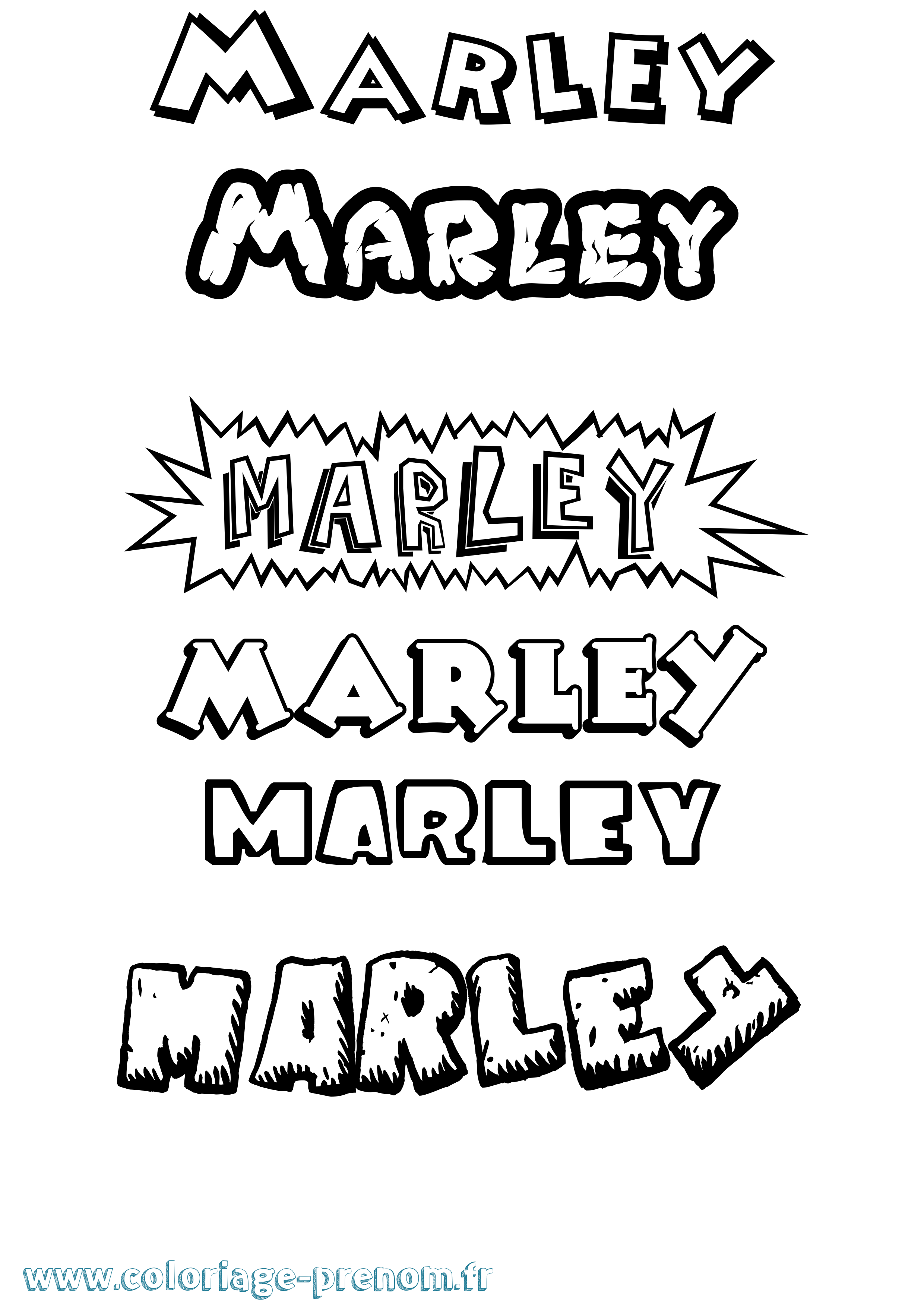 Coloriage prénom Marley Dessin Animé