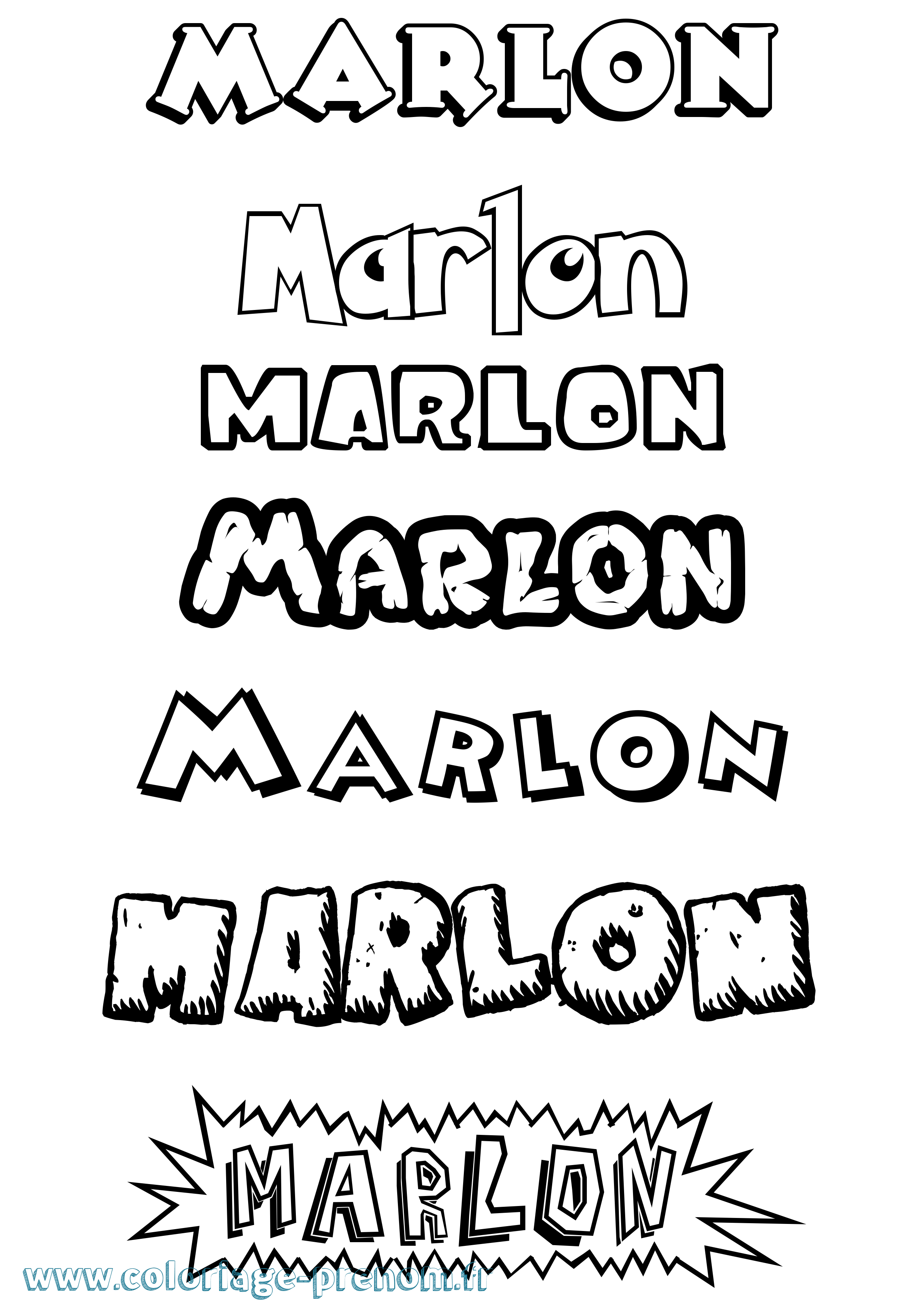 Coloriage Marlon Coloriage prénom Marlon