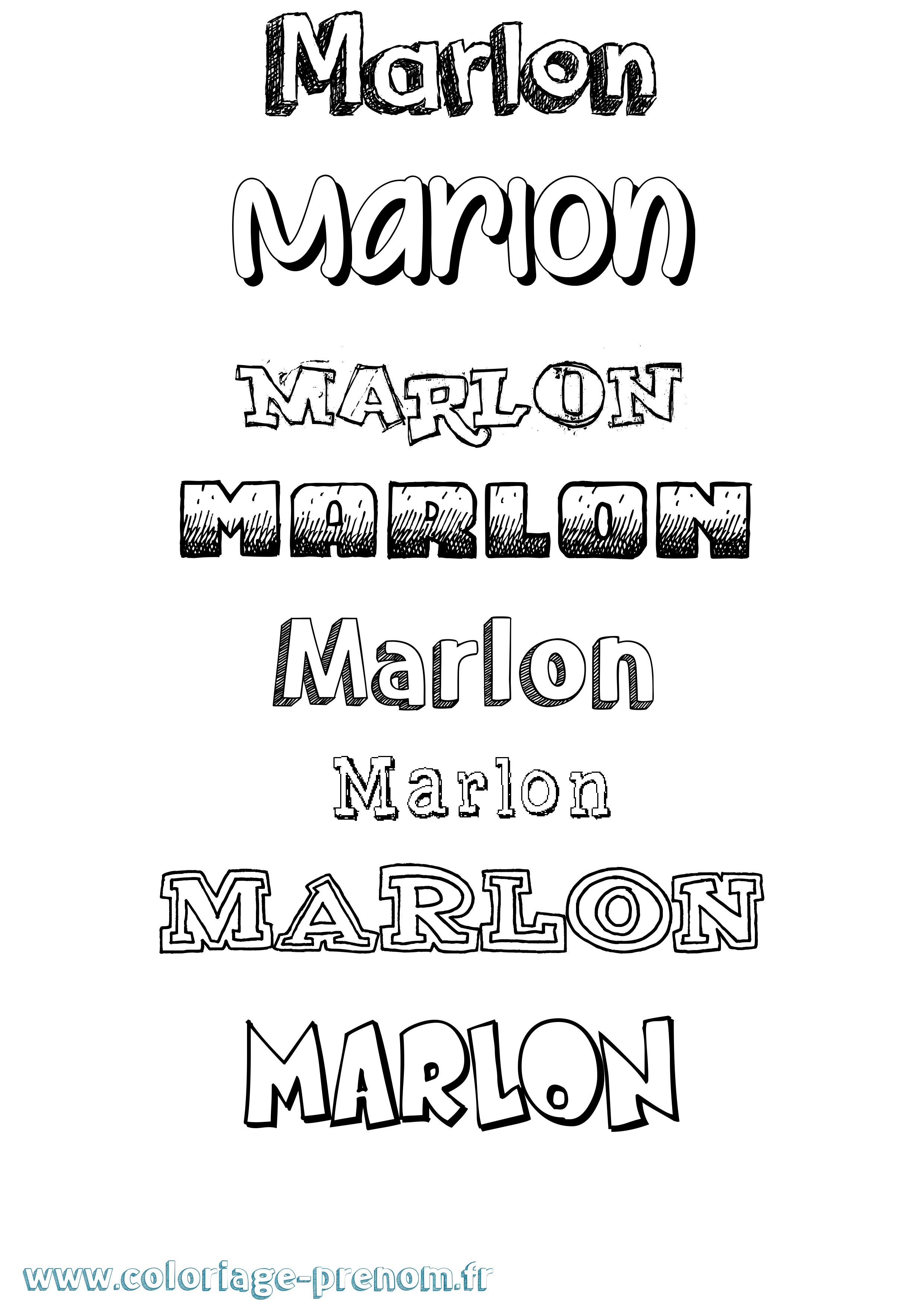 Coloriage prénom Marlon