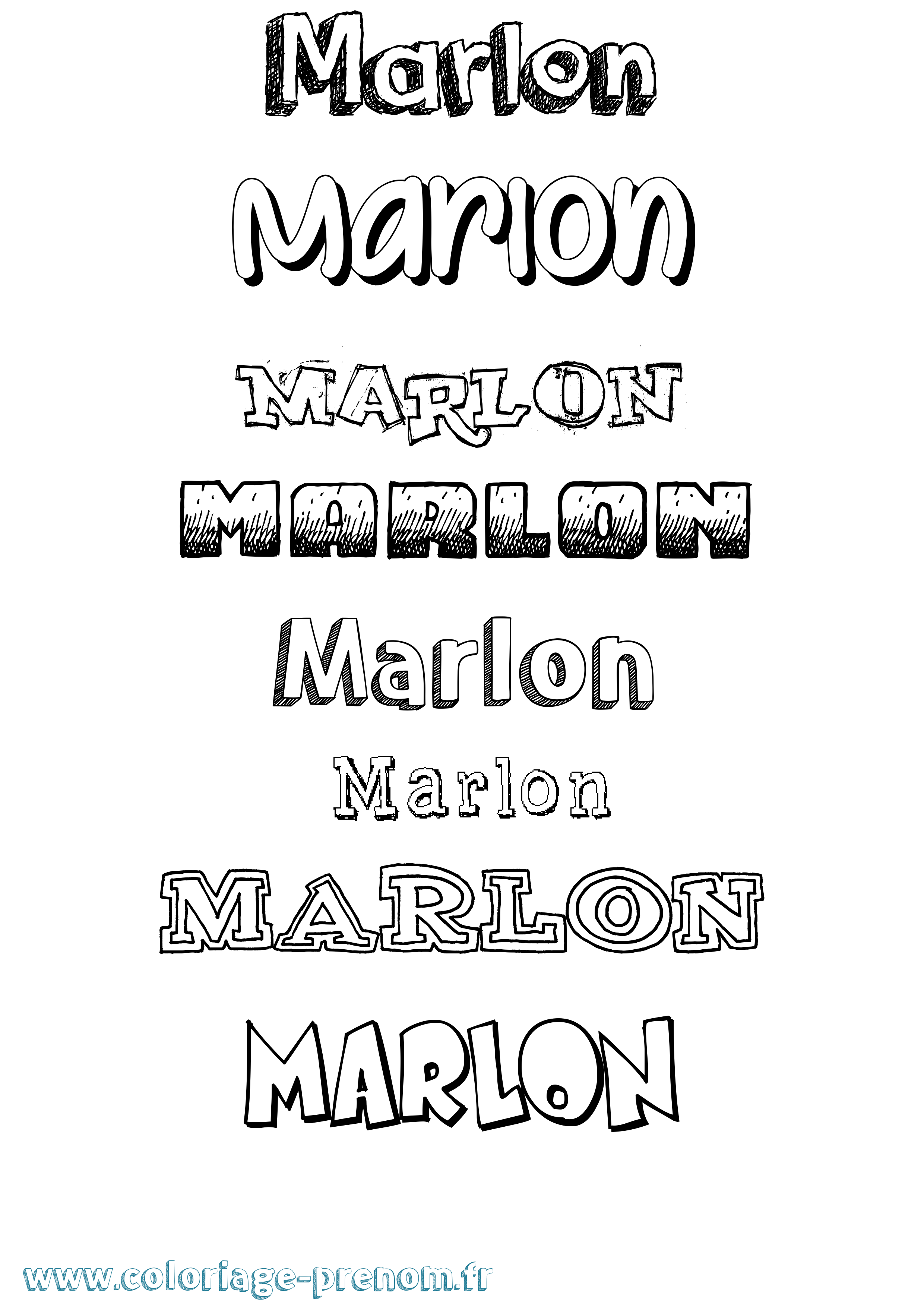 Coloriage Marlon Coloriage prénom Marlon