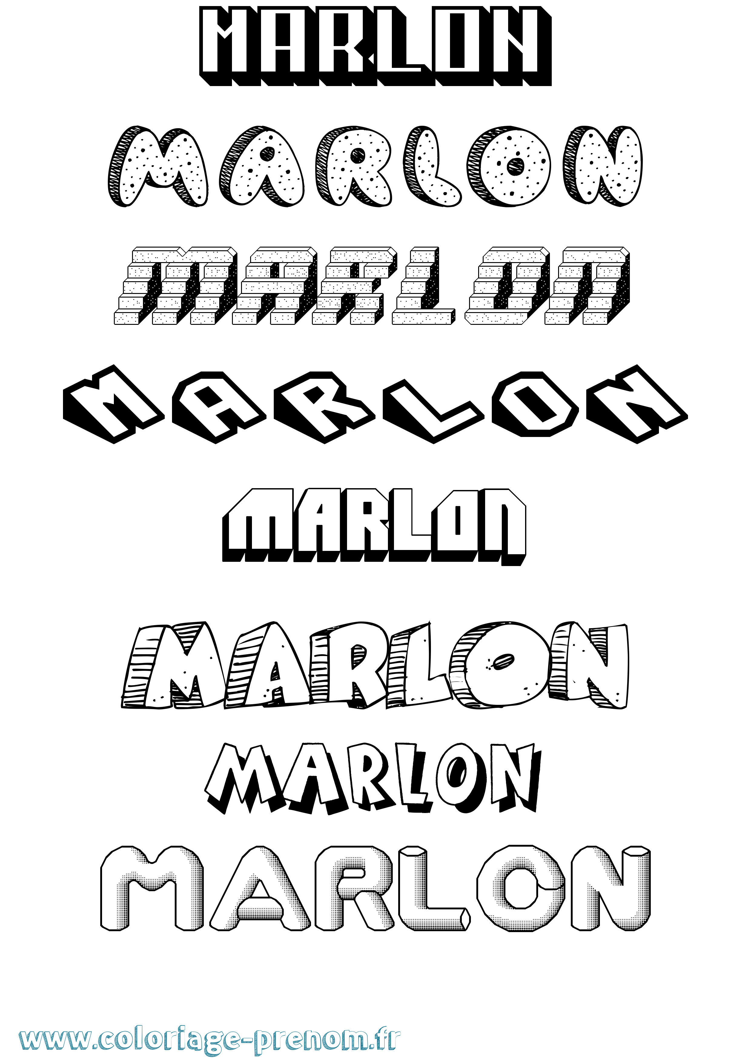 Coloriage Marlon Coloriage prénom Marlon