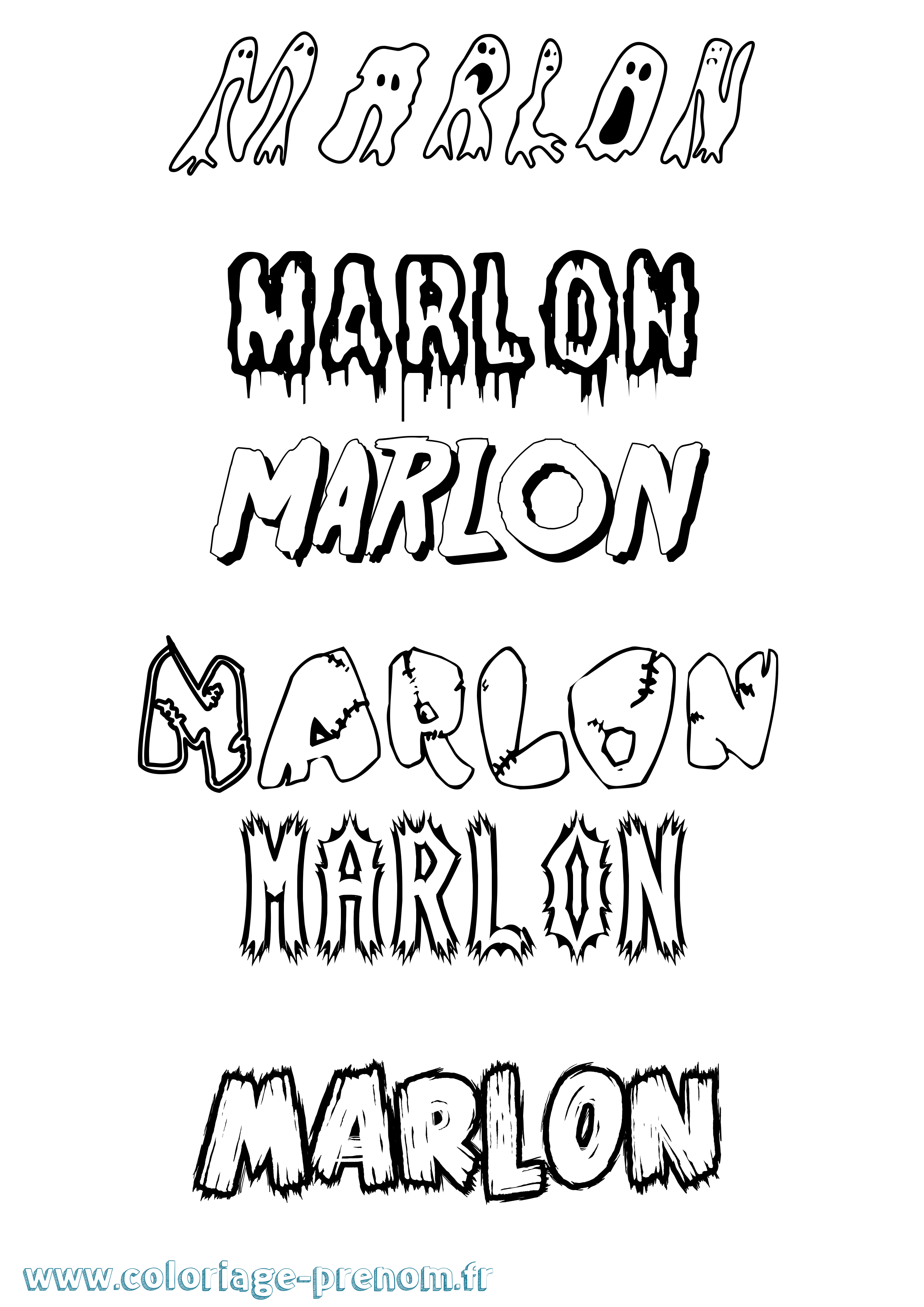 Coloriage Marlon Coloriage prénom Marlon