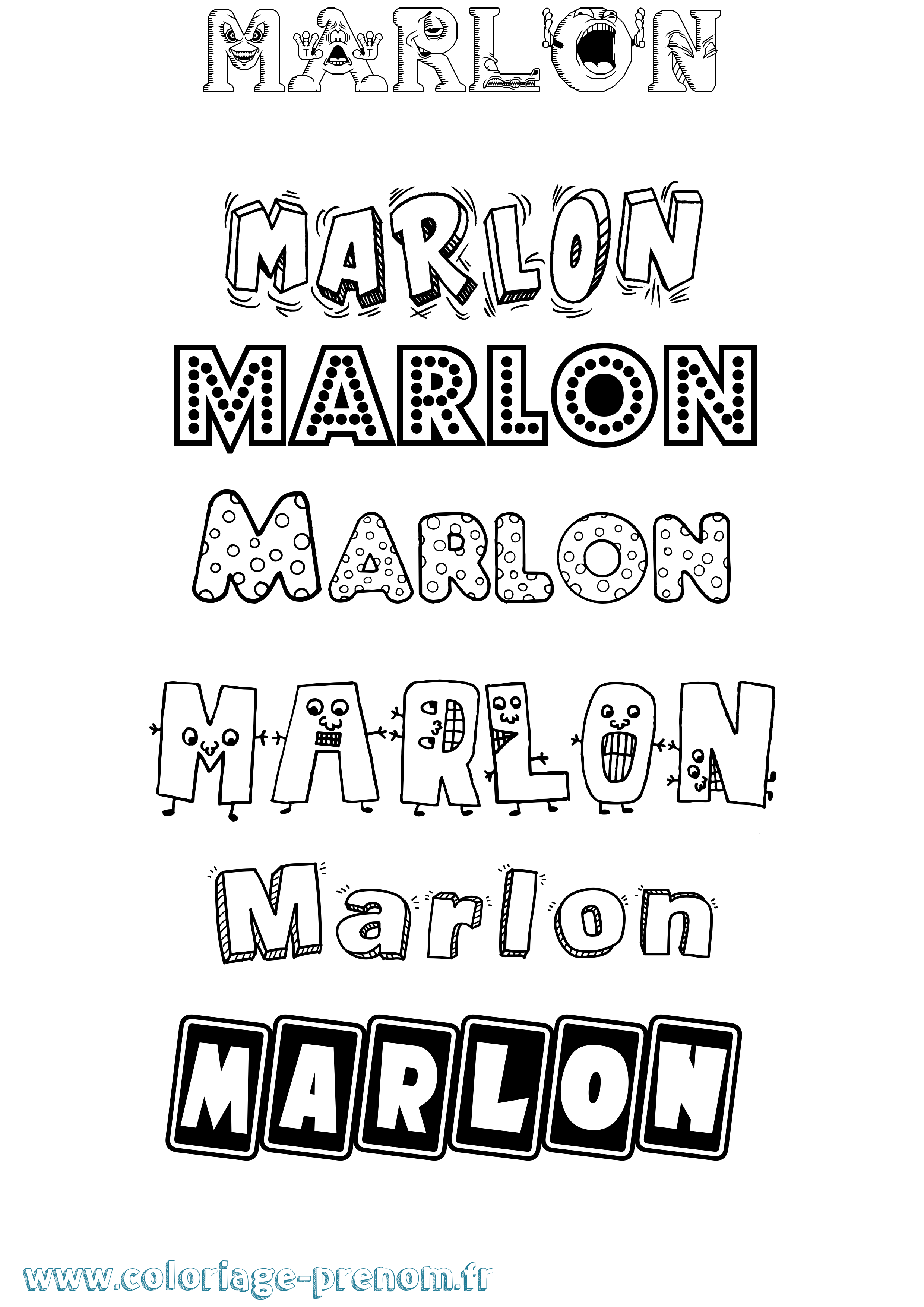 Coloriage Marlon Coloriage prénom Marlon