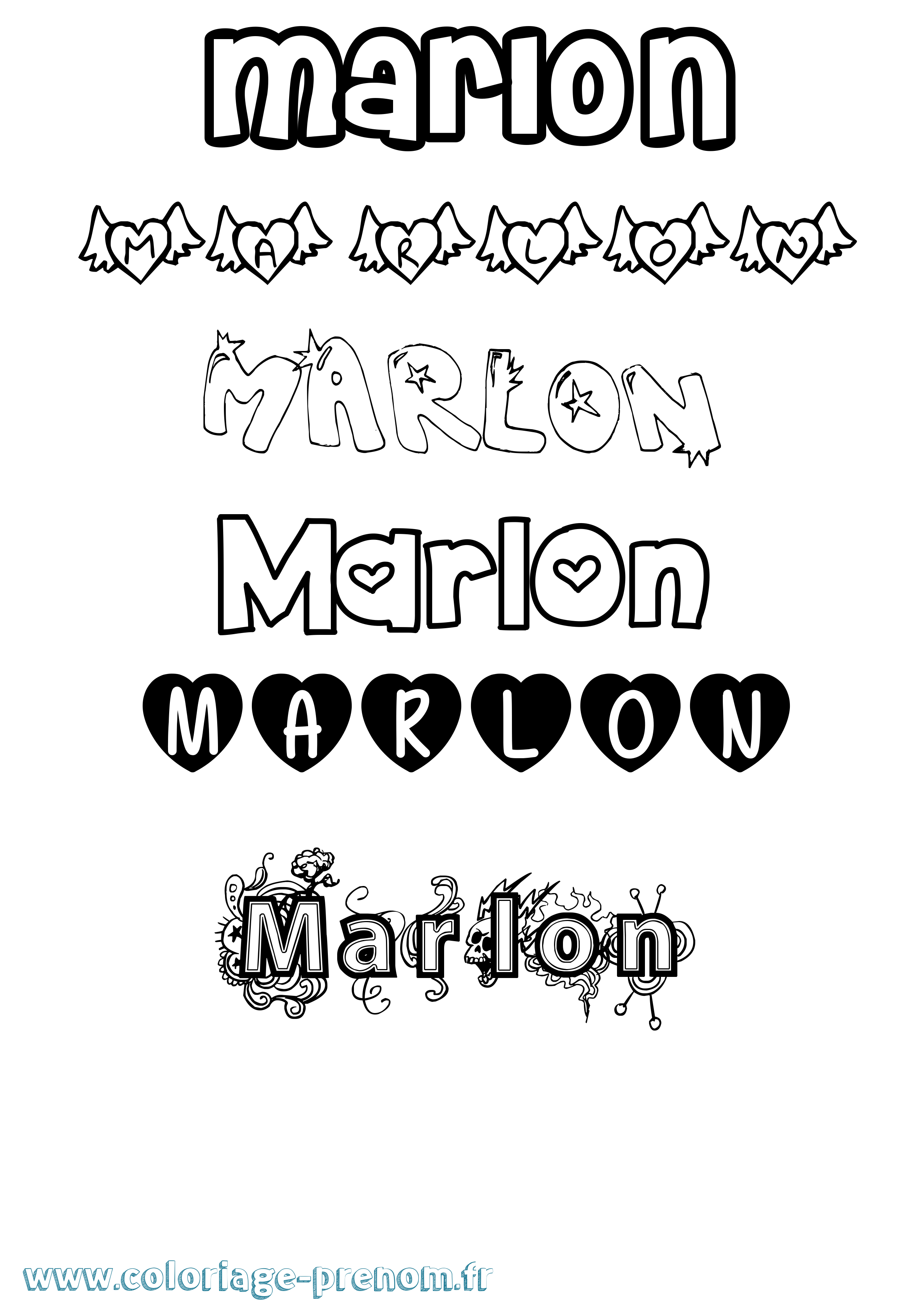 Coloriage Marlon Coloriage prénom Marlon