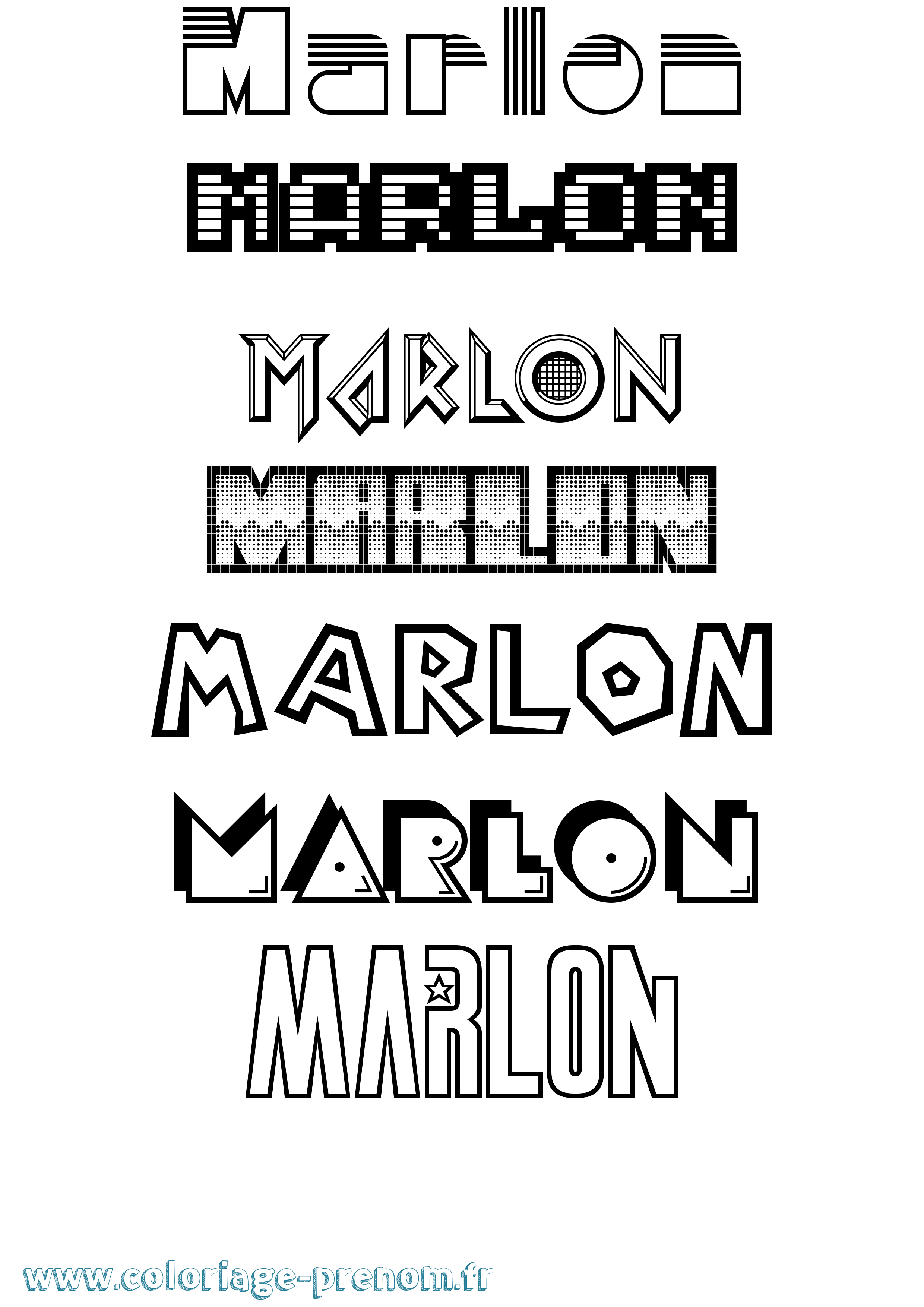 Coloriage Marlon Coloriage prénom Marlon