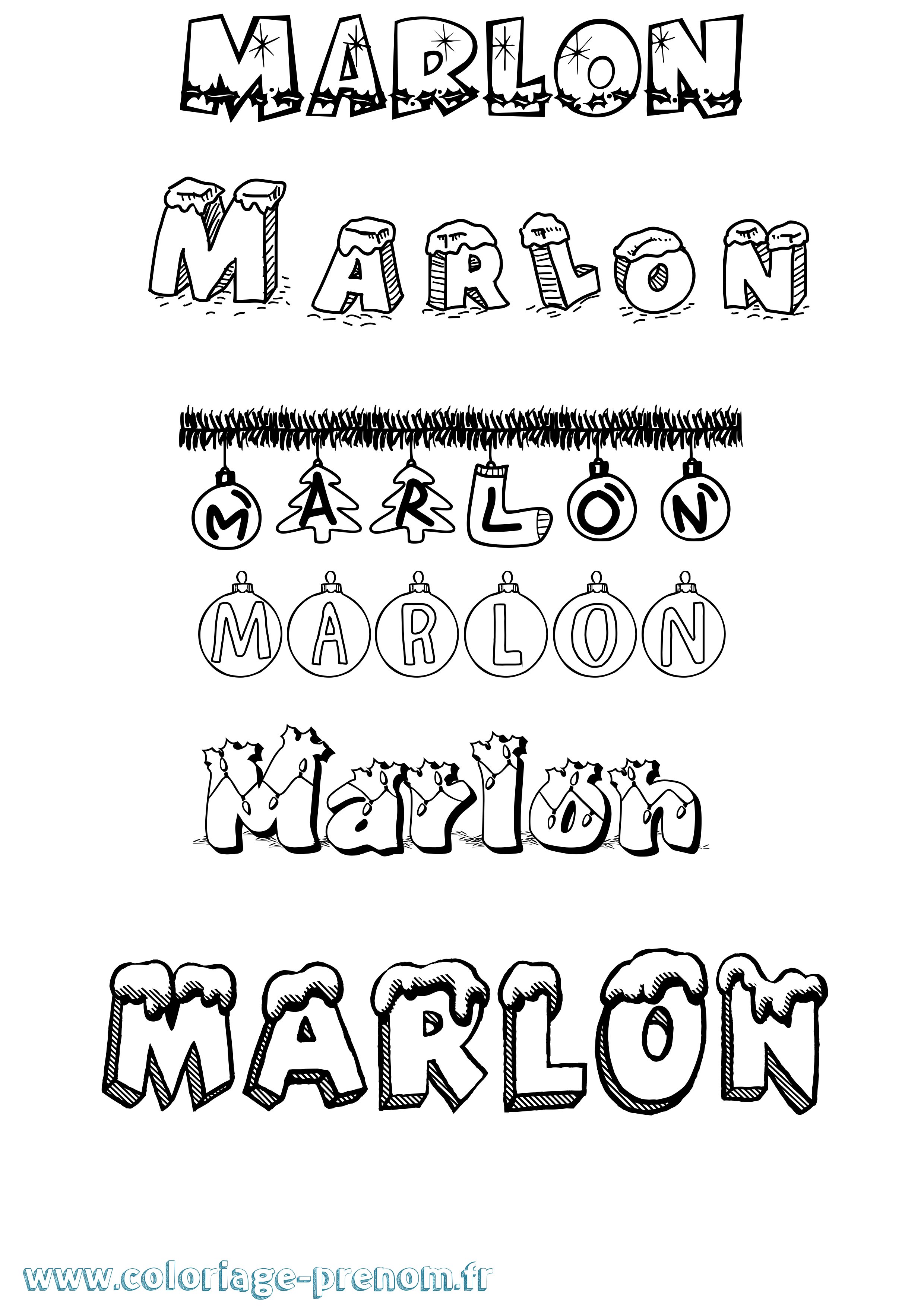 Coloriage Marlon Coloriage prénom Marlon