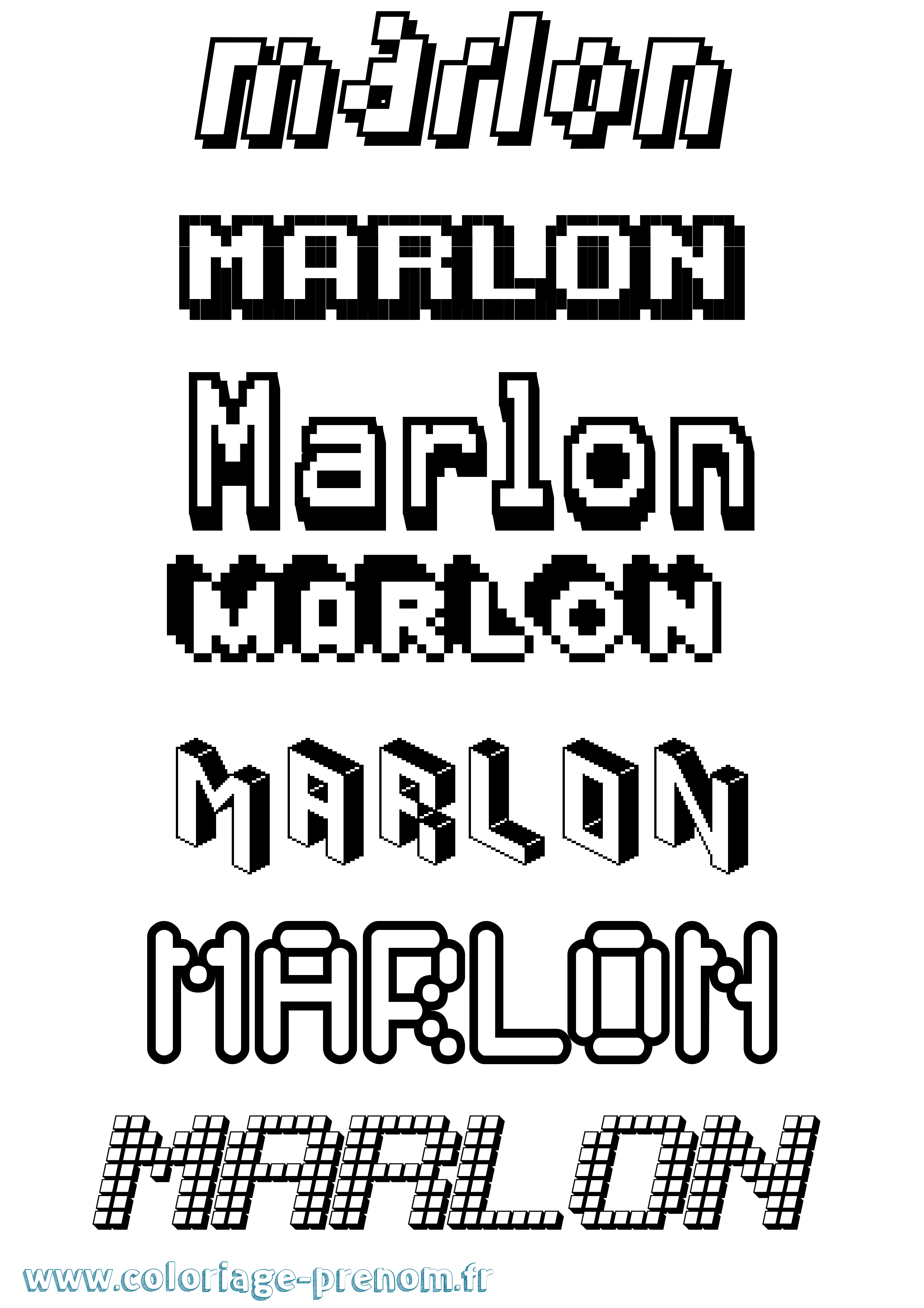 Coloriage prénom Marlon