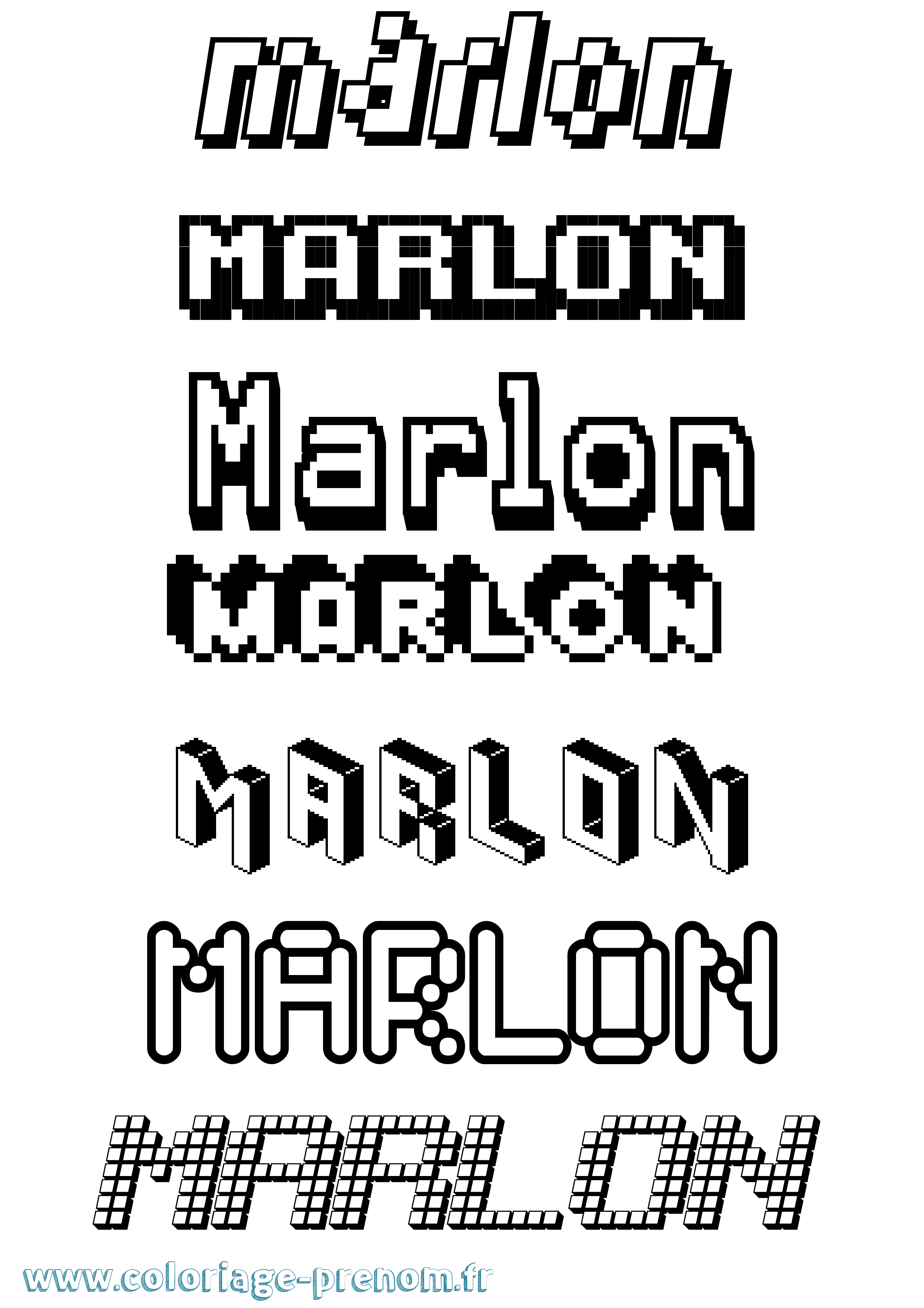 Coloriage Marlon Coloriage prénom Marlon