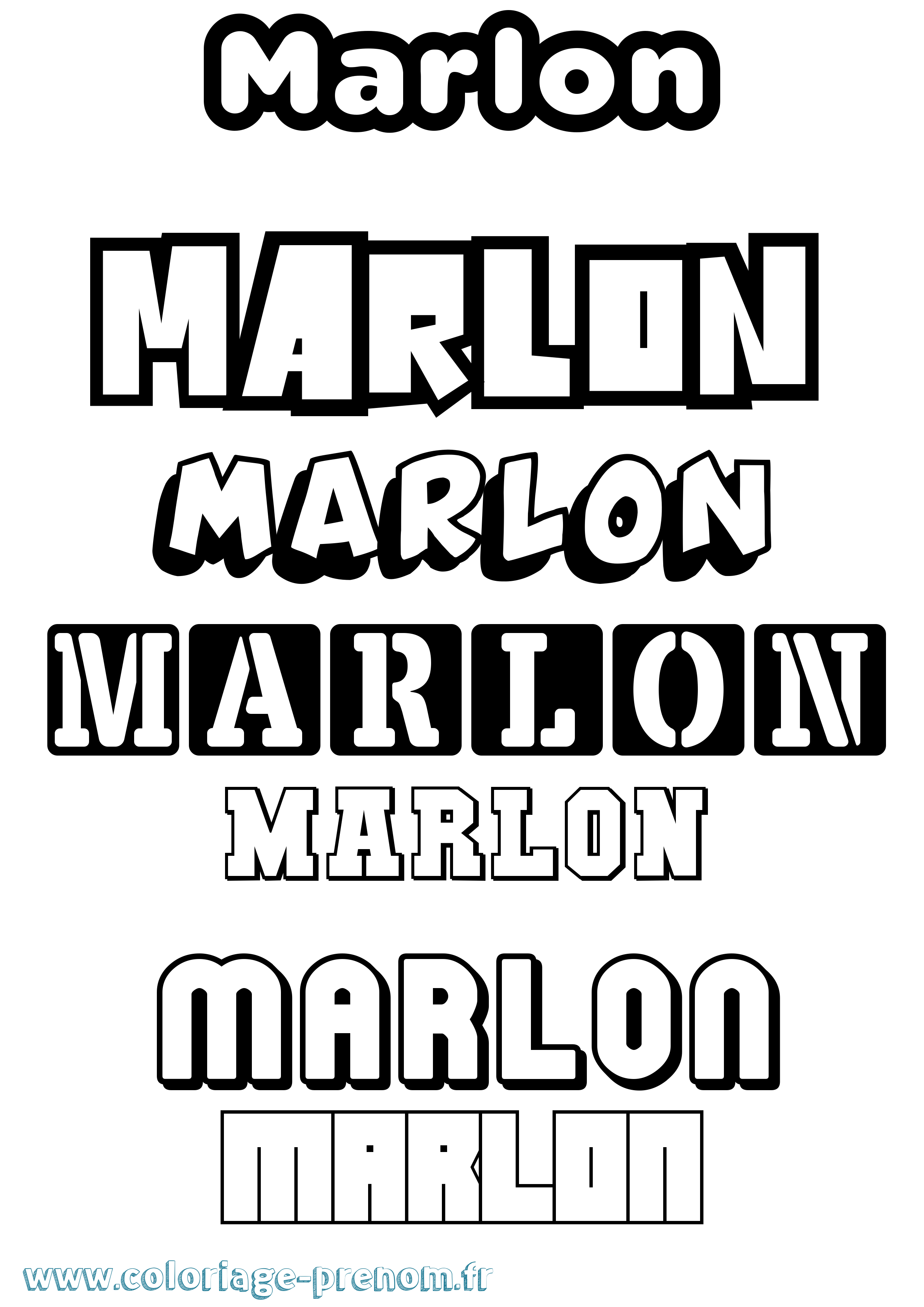 Coloriage Marlon Coloriage prénom Marlon