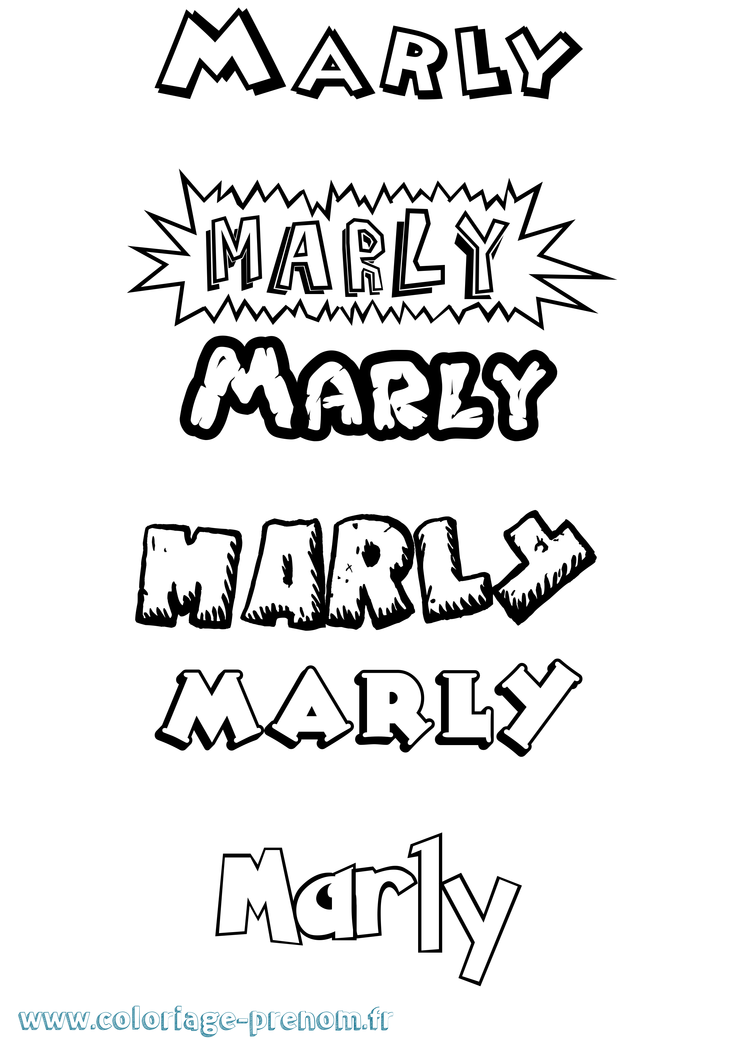 Coloriage Marly Dessin Animé Coloriage prénom Marly Dessin Animé