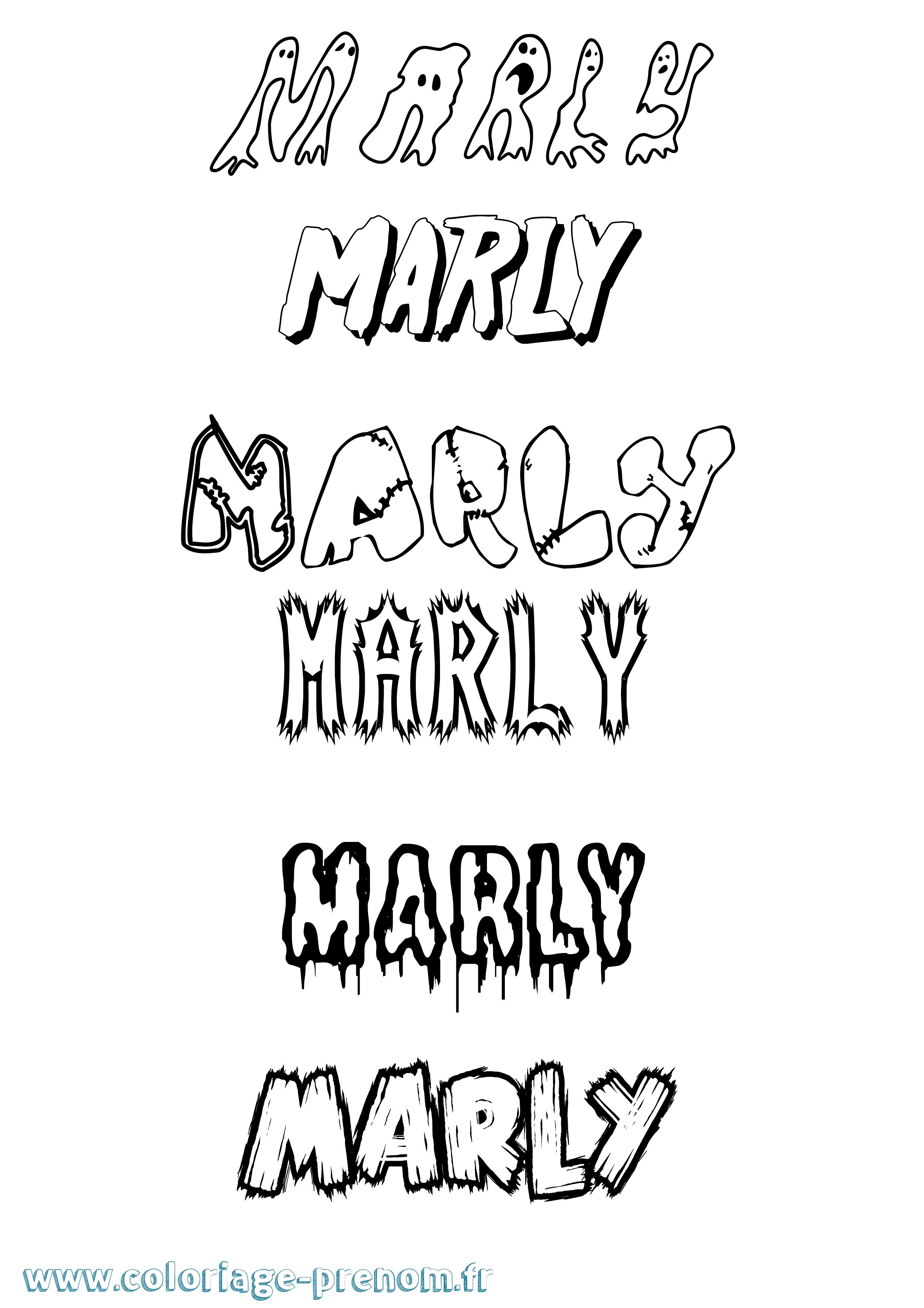 Coloriage Marly Frisson Coloriage prénom Marly Frisson