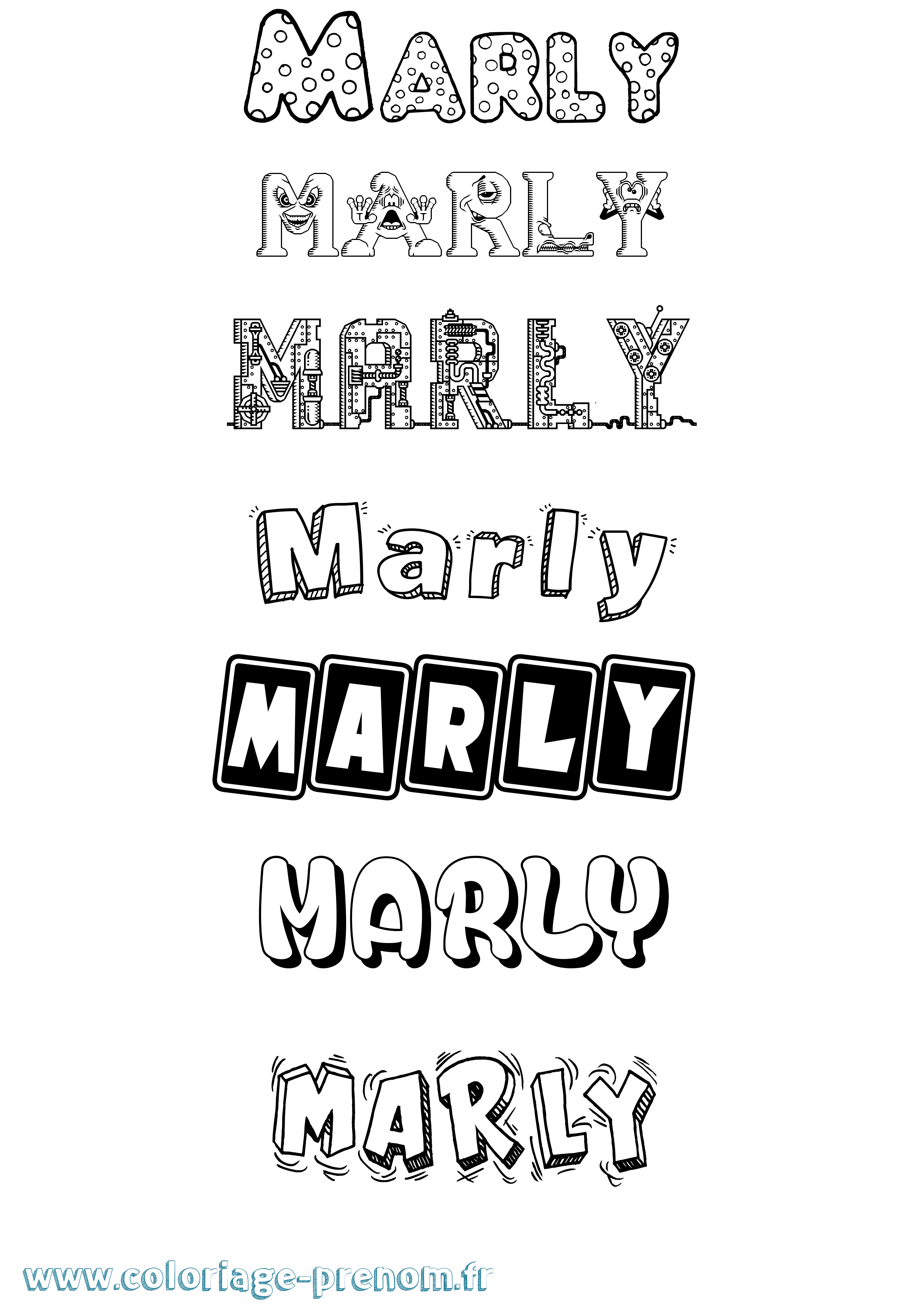 Coloriage Marly Fun Coloriage prénom Marly Fun