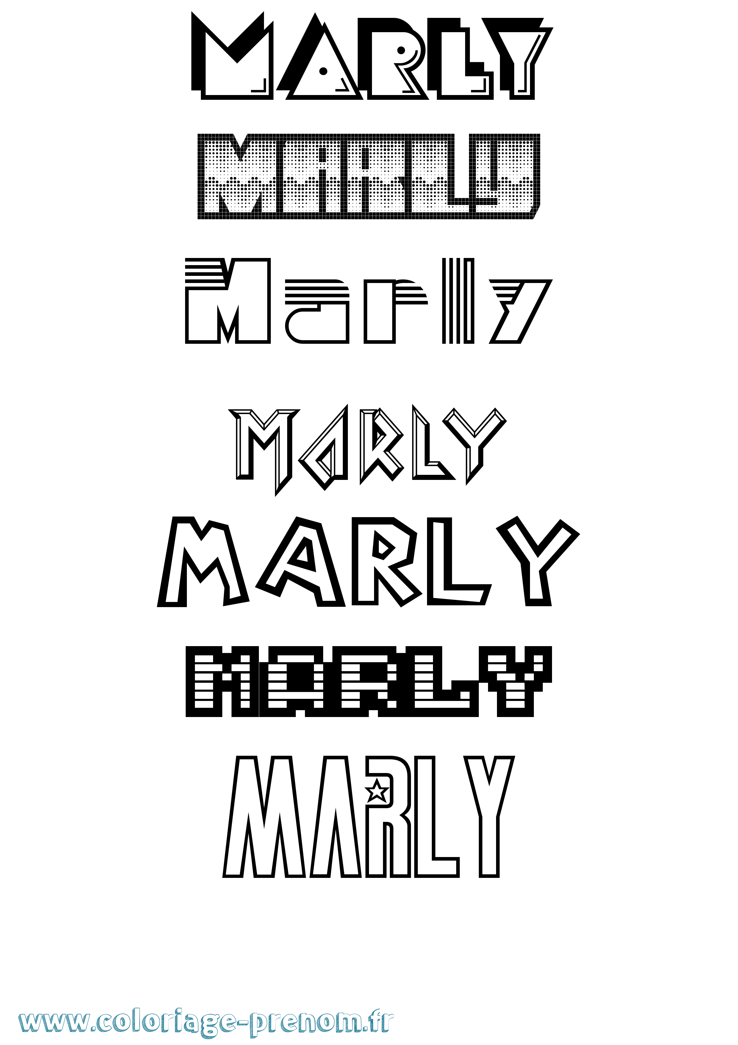 Coloriage Marly Jeux Vidéos Coloriage prénom Marly Jeux Vidéos