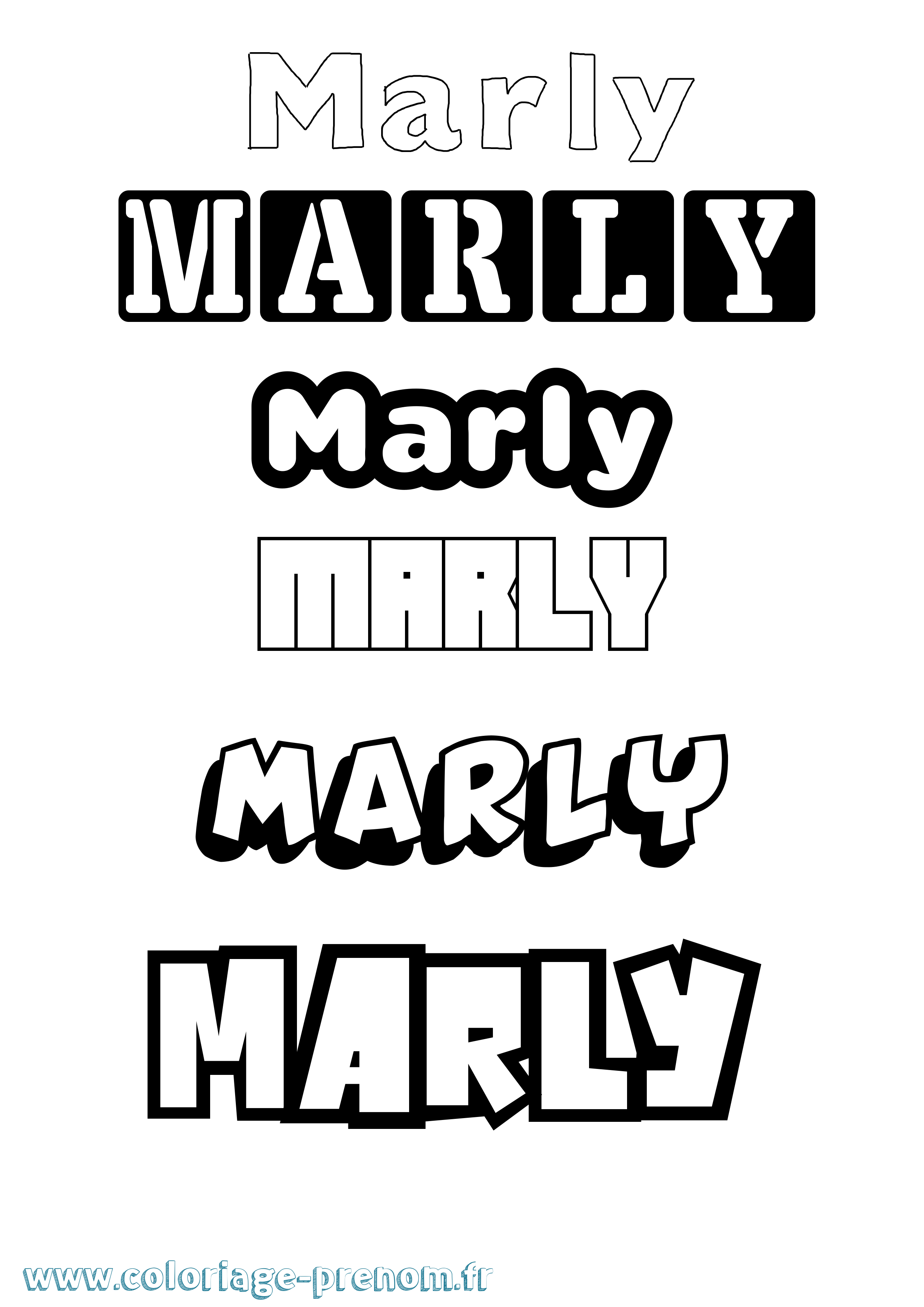 Coloriage Marly Simple Coloriage prénom Marly Simple