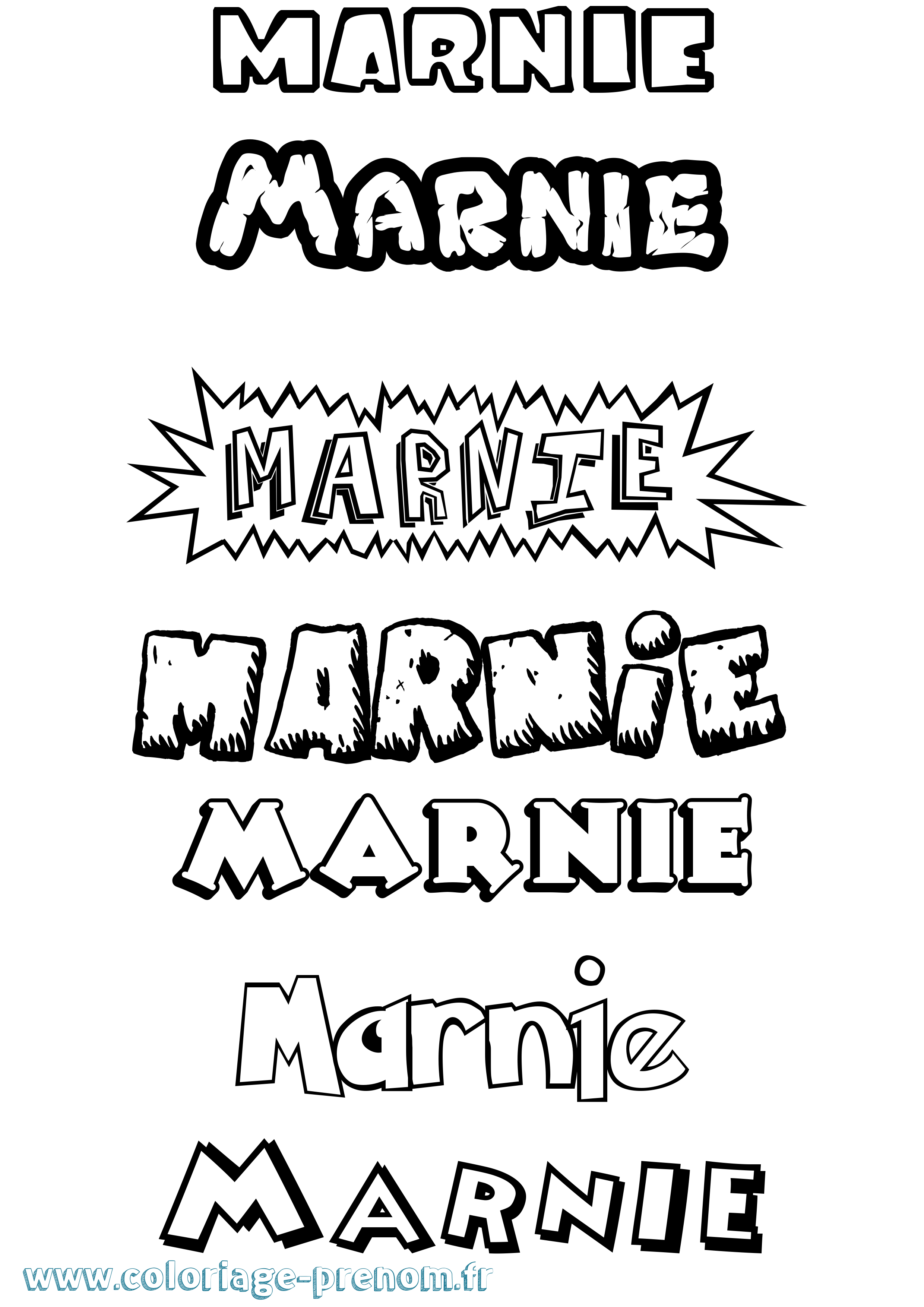 Coloriage prénom Marnie Dessin Animé