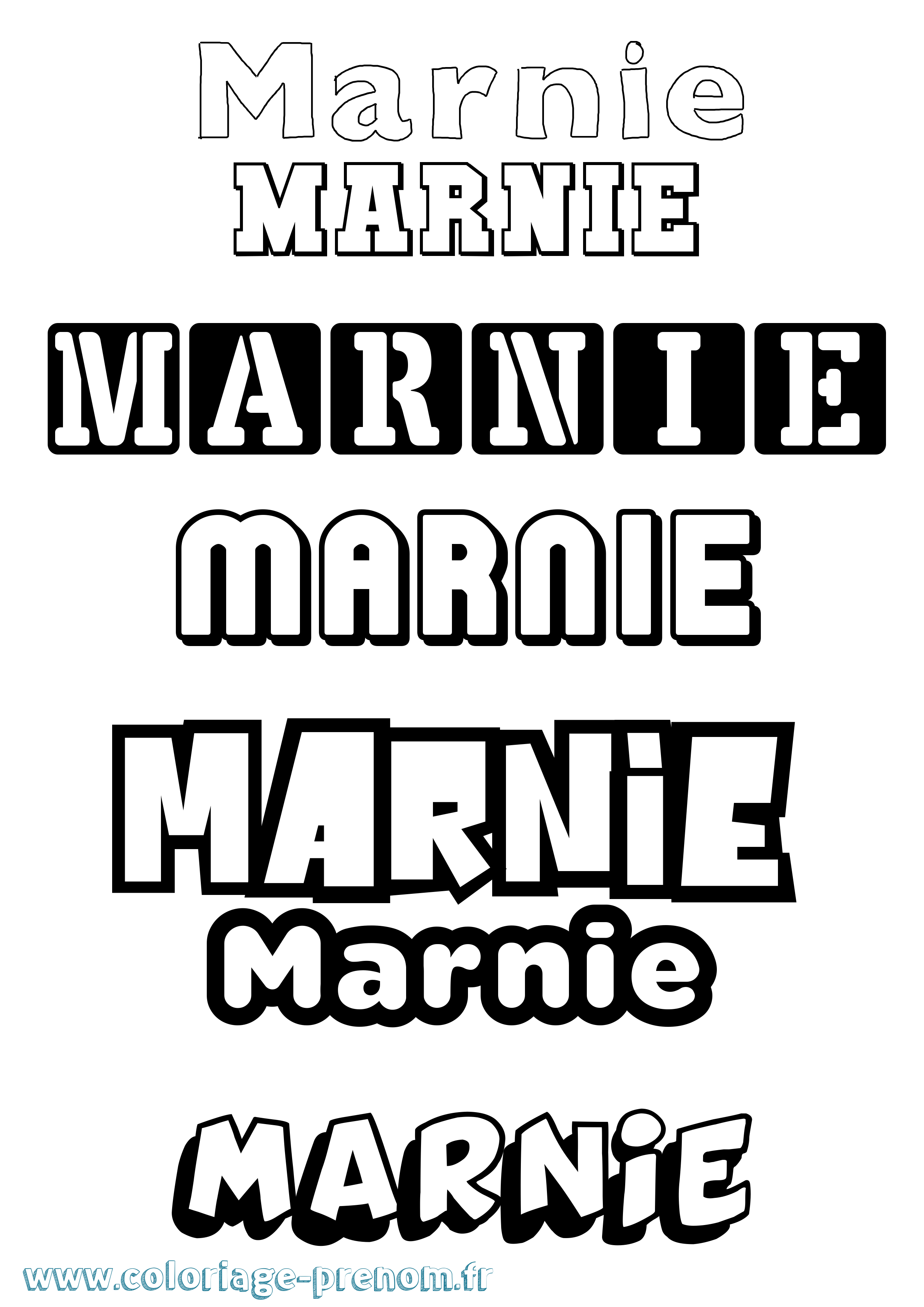 Coloriage prénom Marnie Simple