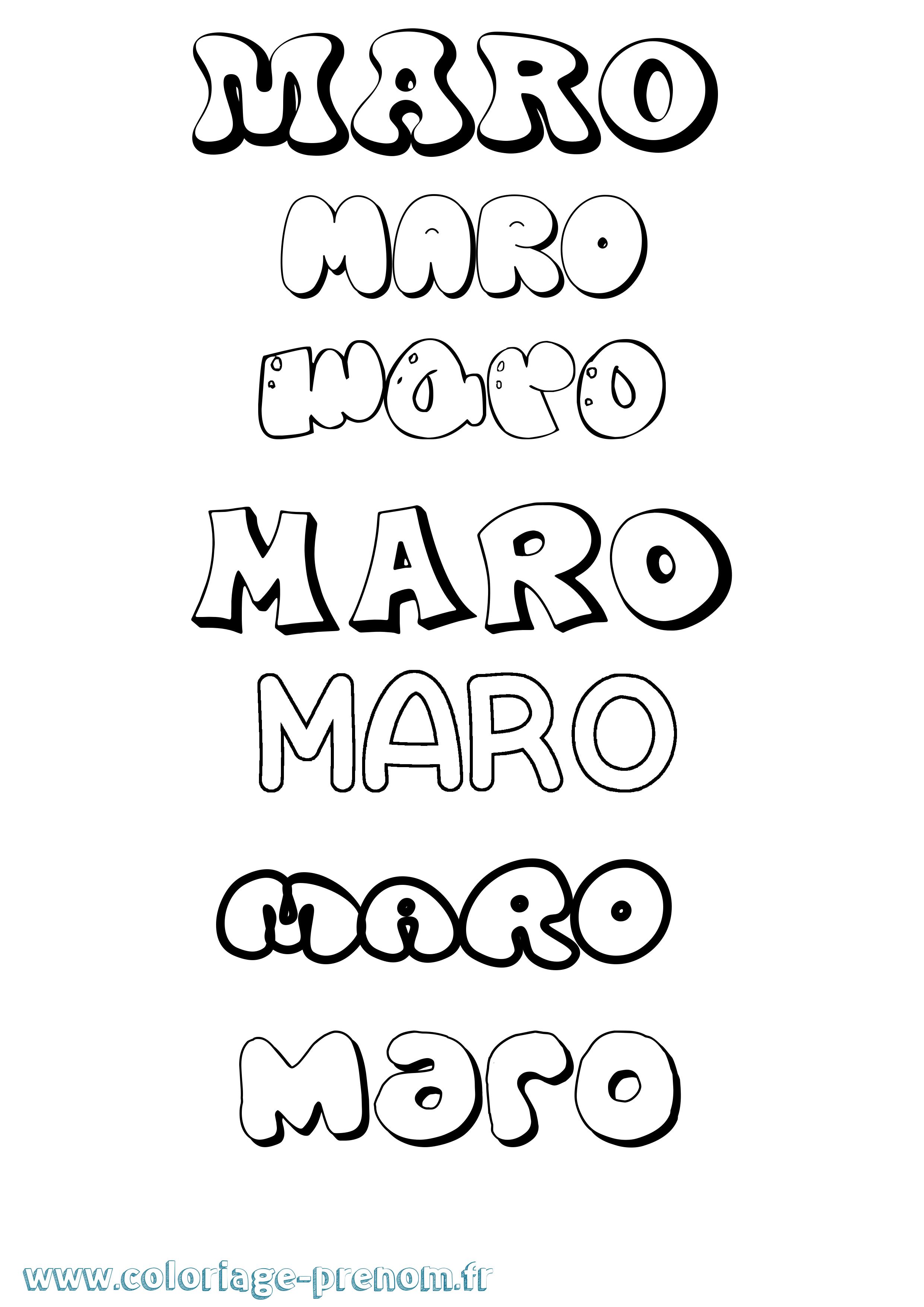 Coloriage Maro Bubble Coloriage prénom Maro Bubble