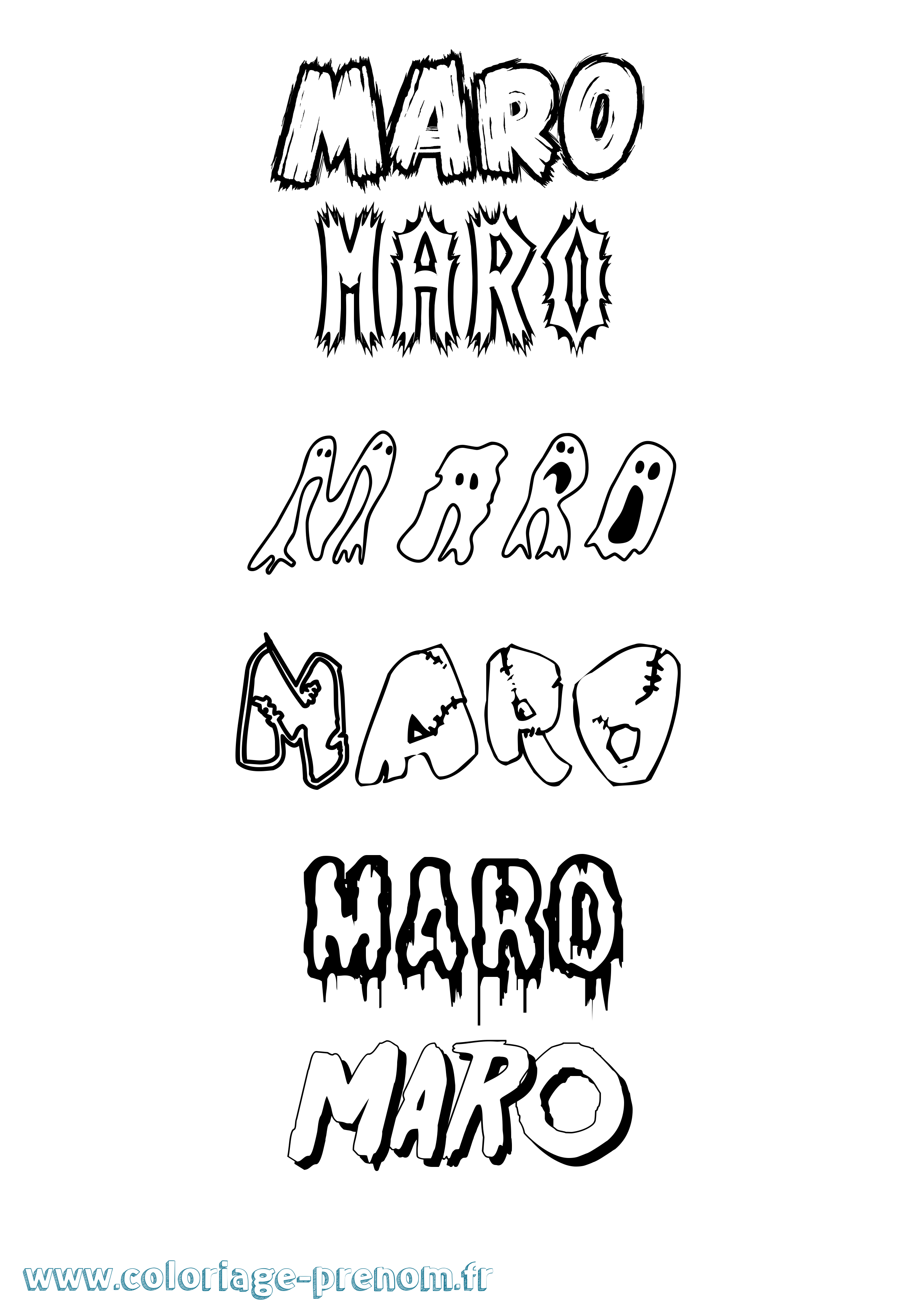 Coloriage Maro Frisson Coloriage prénom Maro Frisson