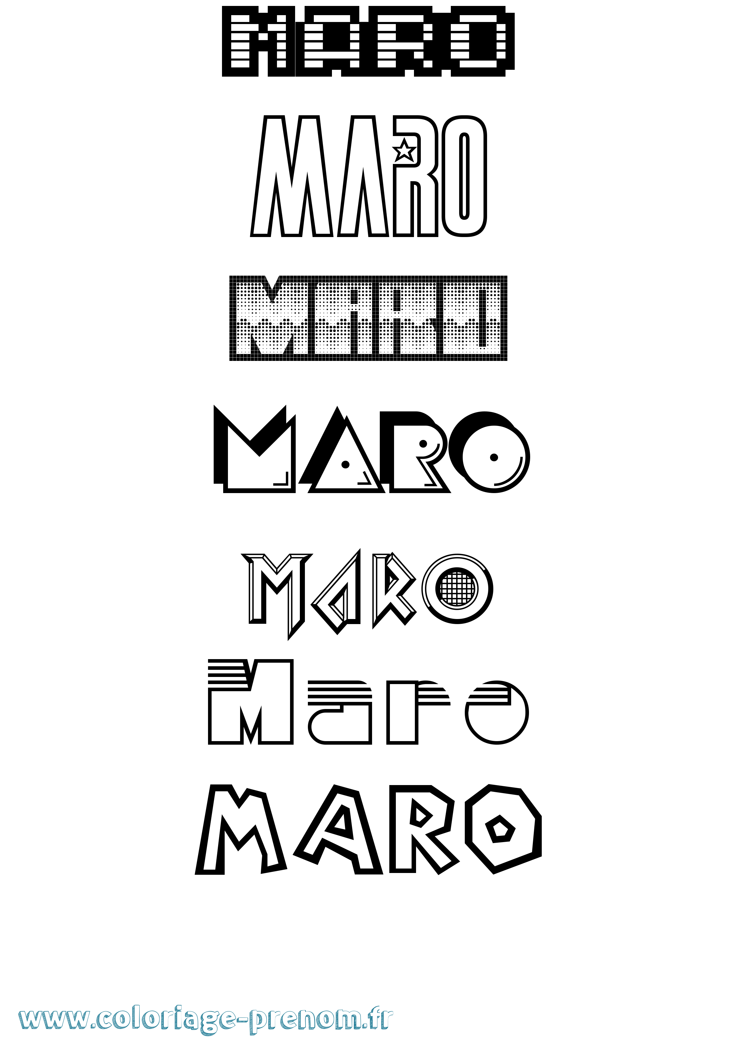 Coloriage Maro Jeux Vidéos Coloriage prénom Maro Jeux Vidéos