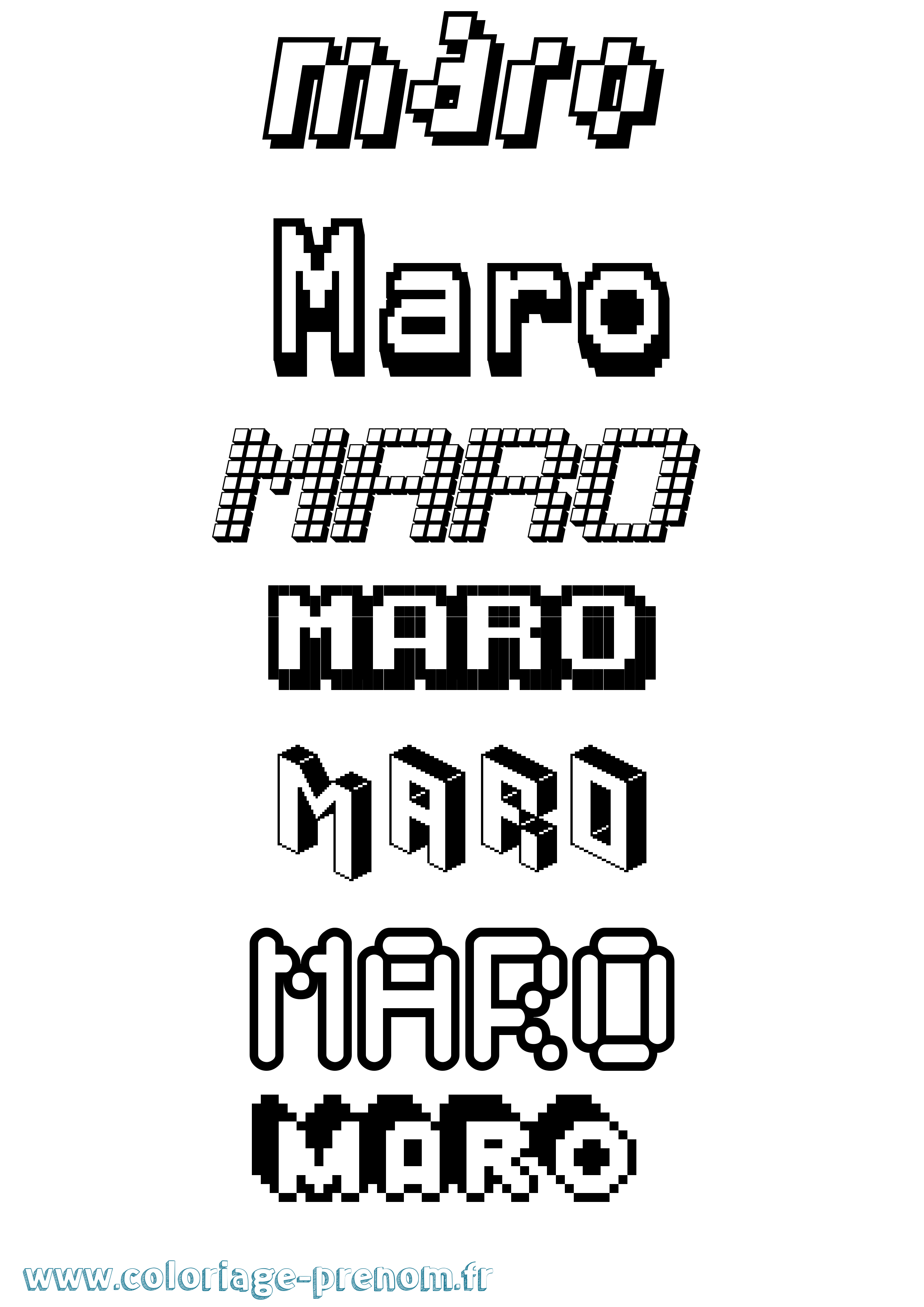 Coloriage Maro Pixel Coloriage prénom Maro Pixel
