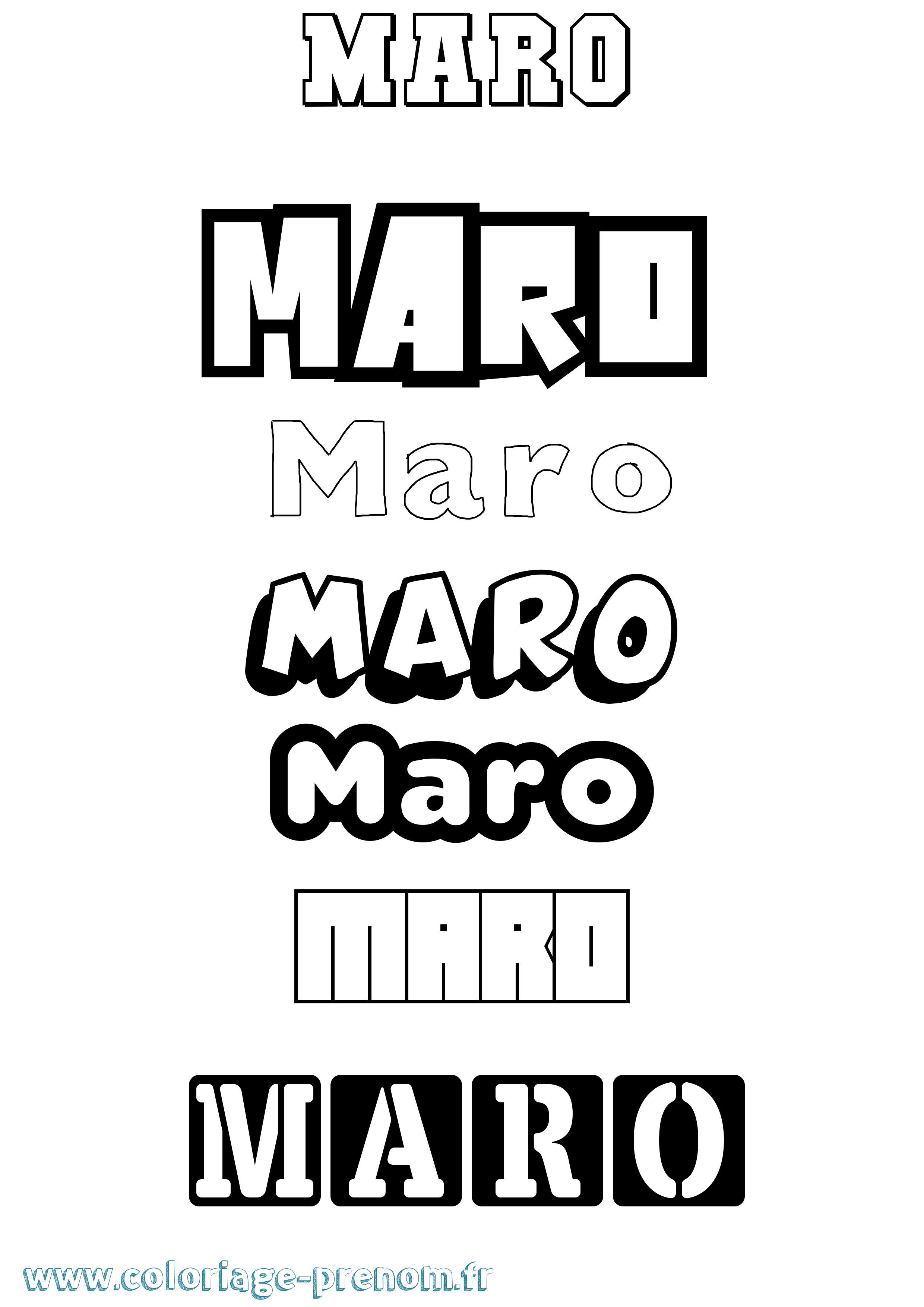 Coloriage Maro Simple Coloriage prénom Maro Simple