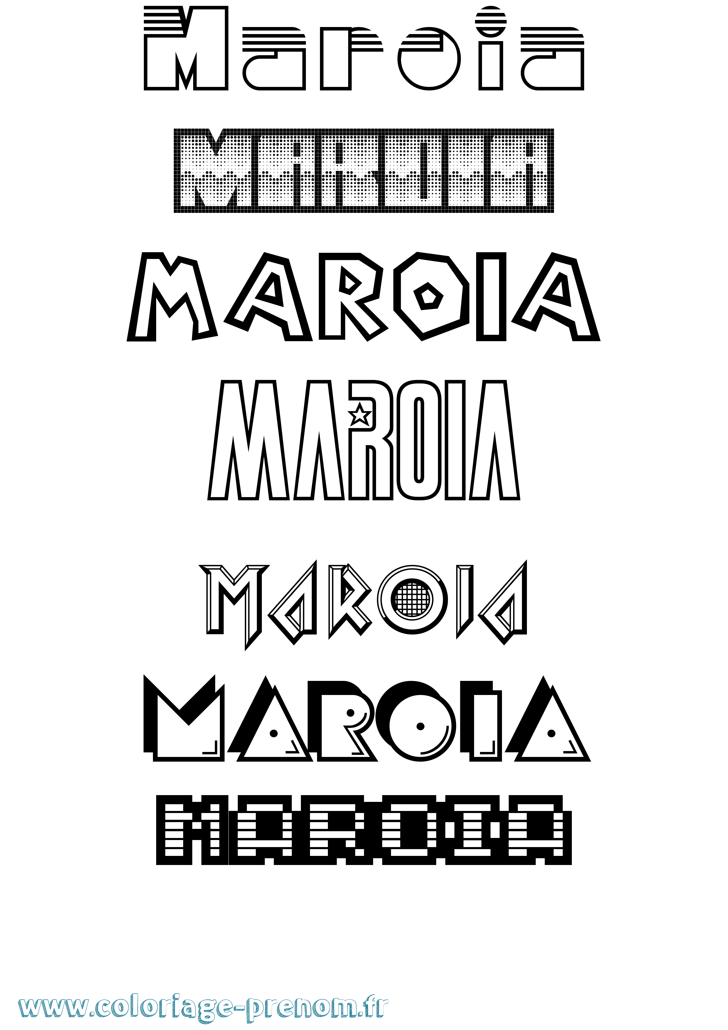 Coloriage prénom Maroia Jeux Vidéos