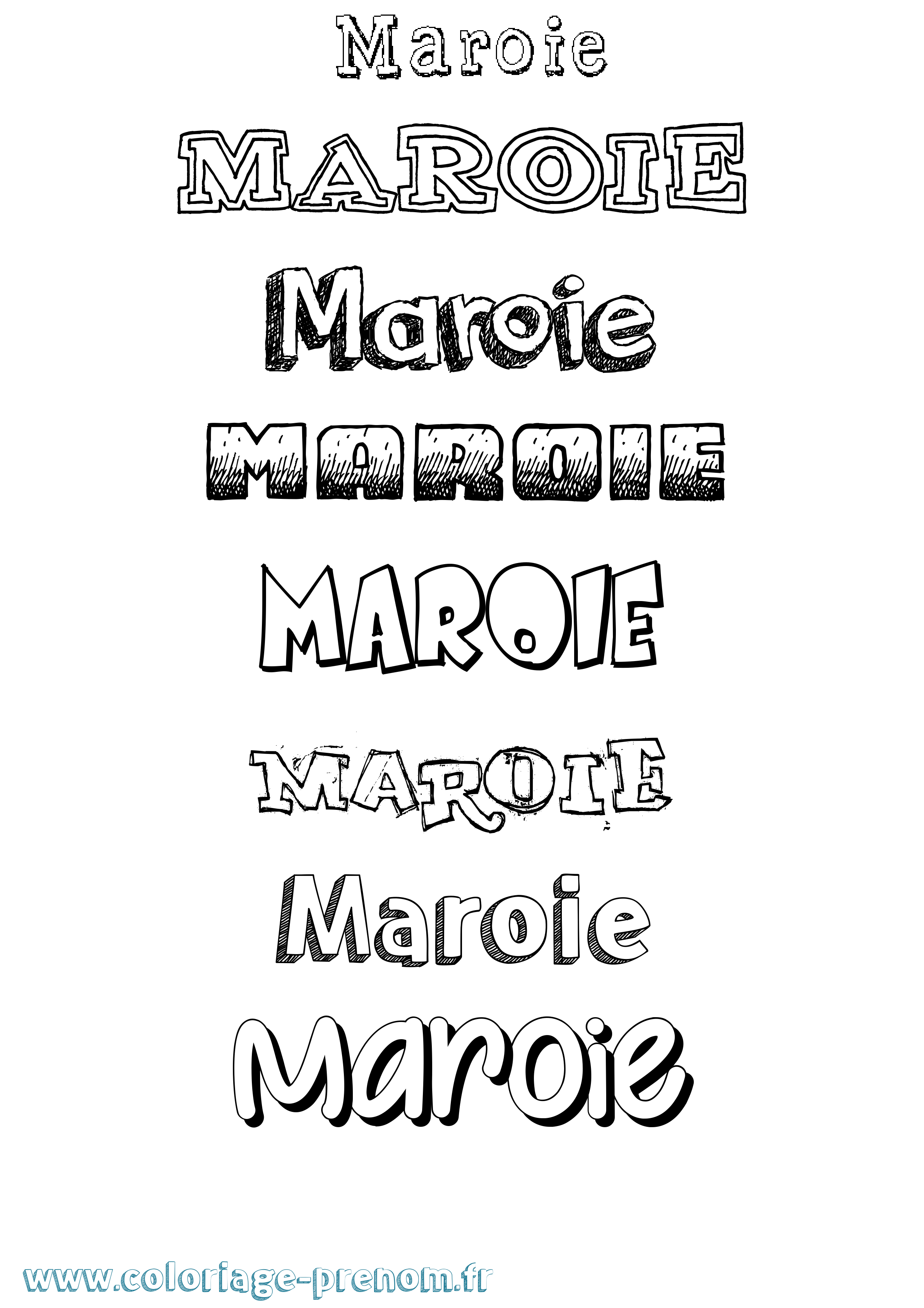 Coloriage prénom Maroie Dessiné