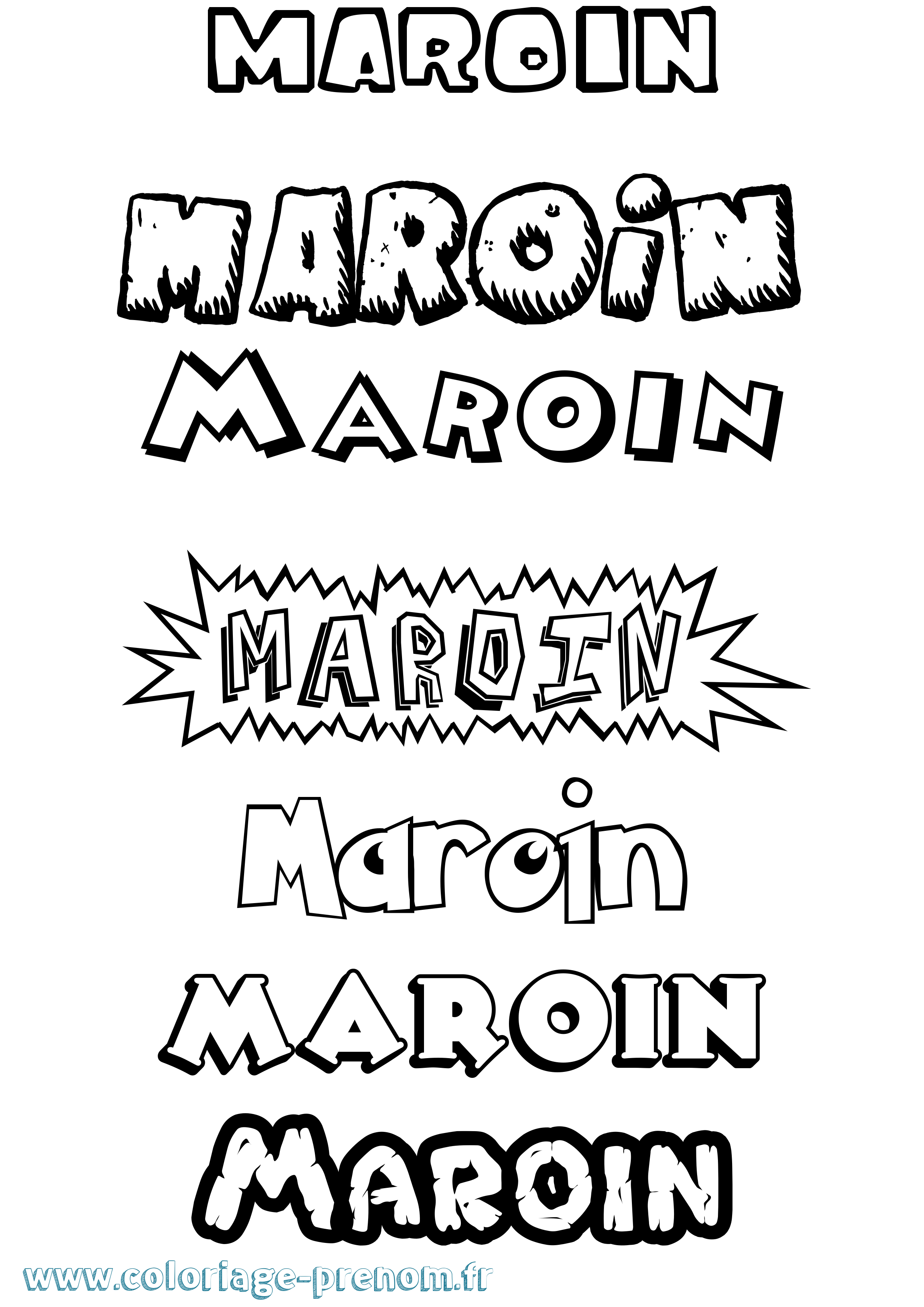 Coloriage prénom Maroin Dessin Animé