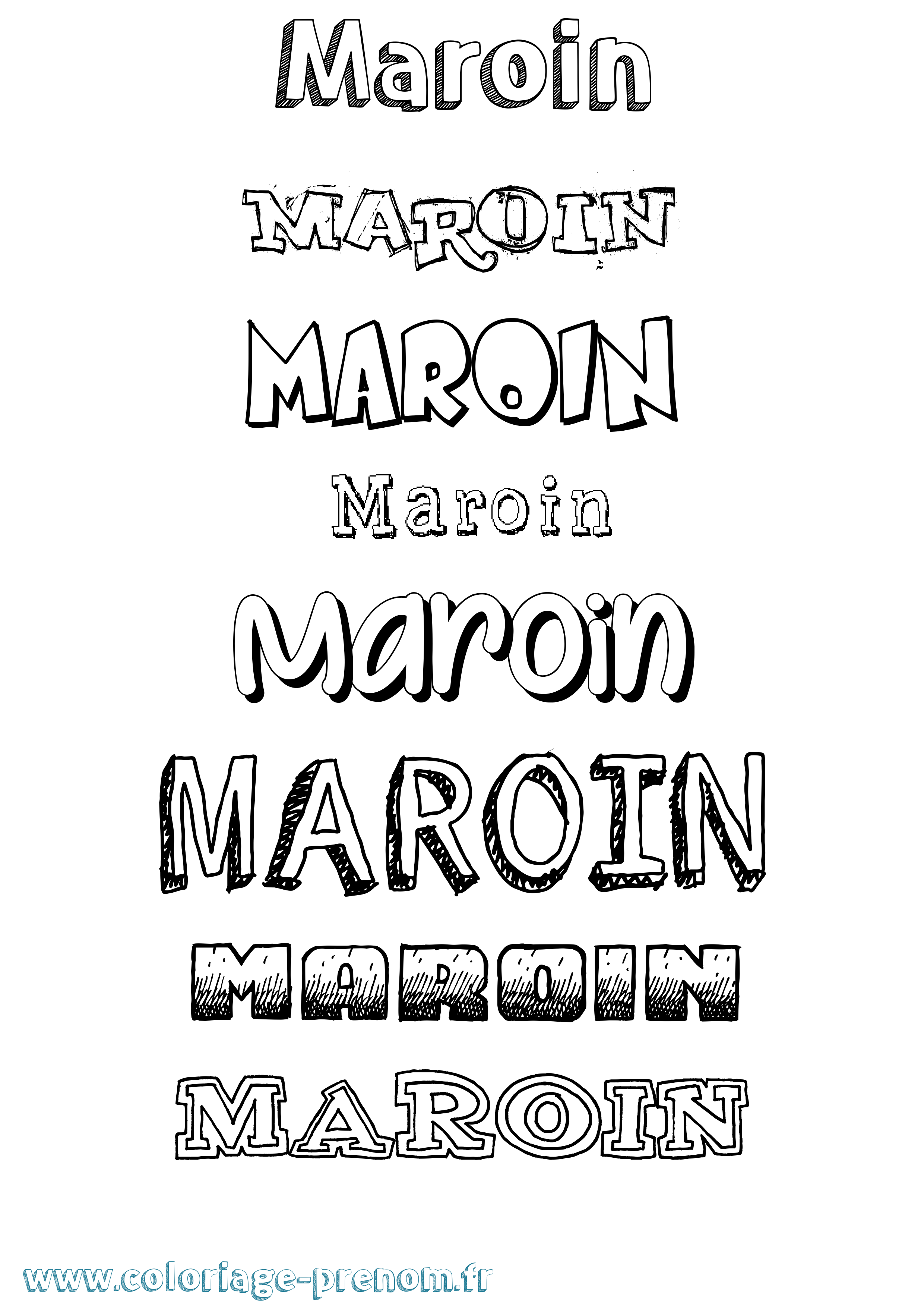 Coloriage prénom Maroin Dessiné