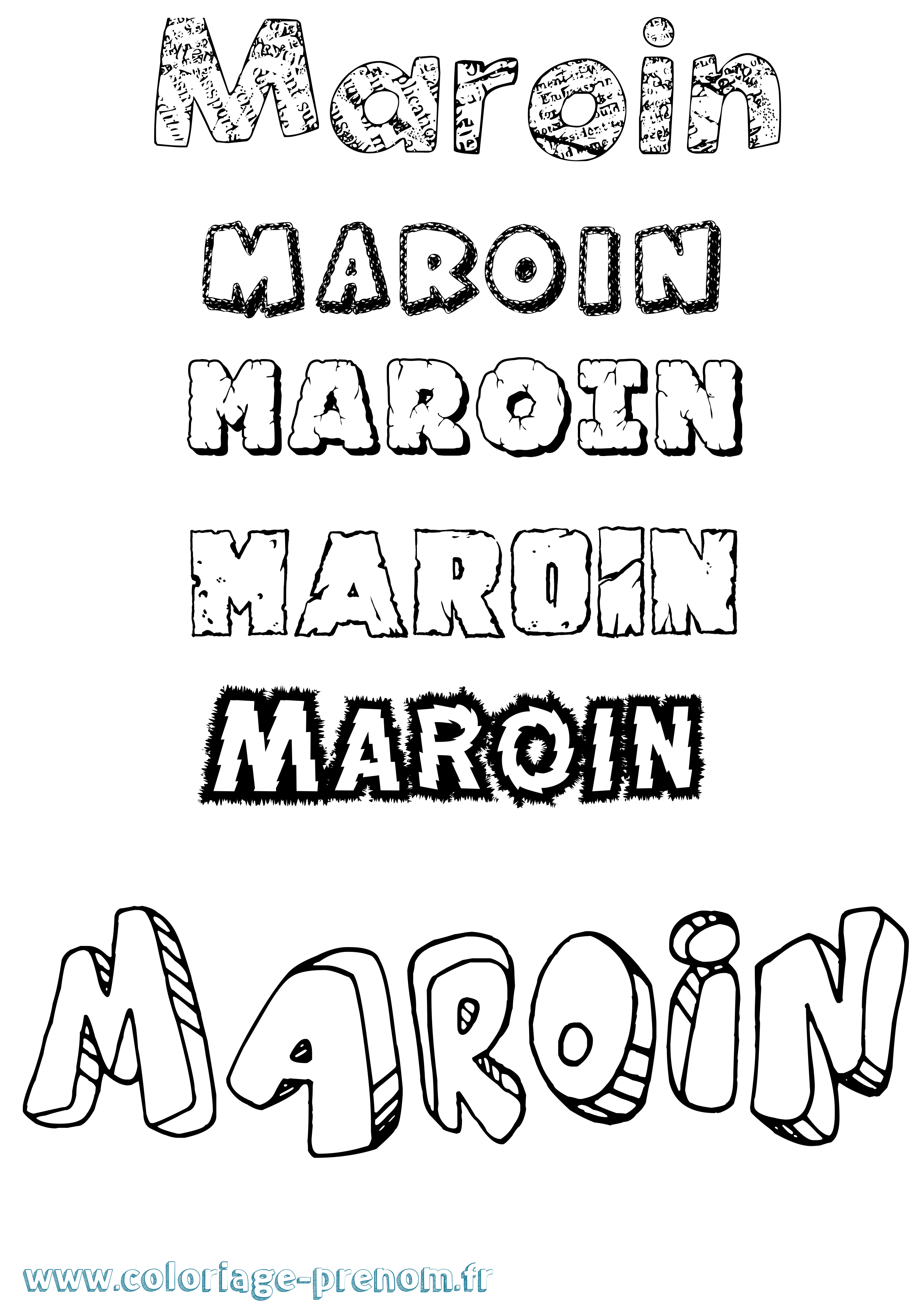 Coloriage prénom Maroin Destructuré