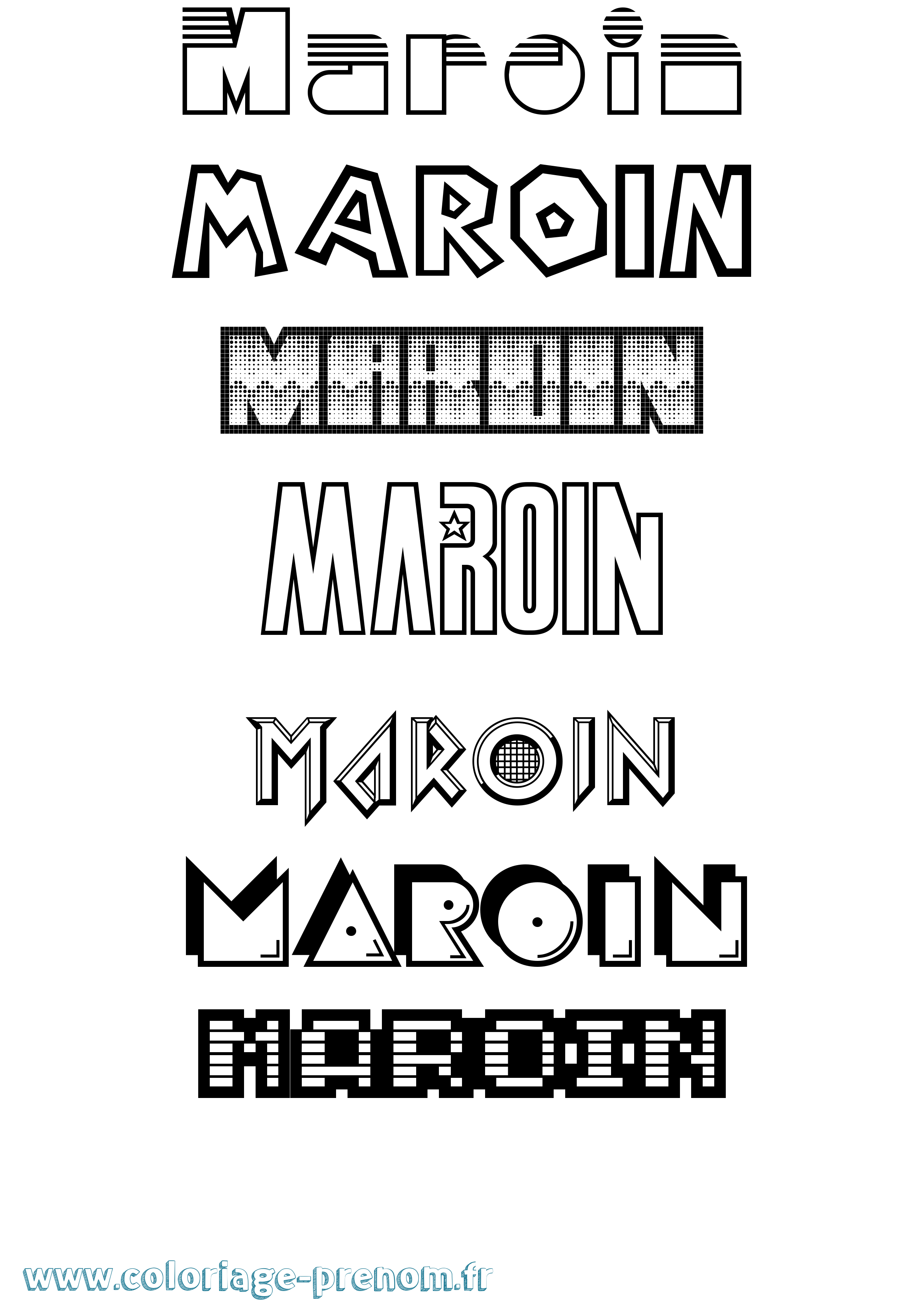 Coloriage prénom Maroin Jeux Vidéos