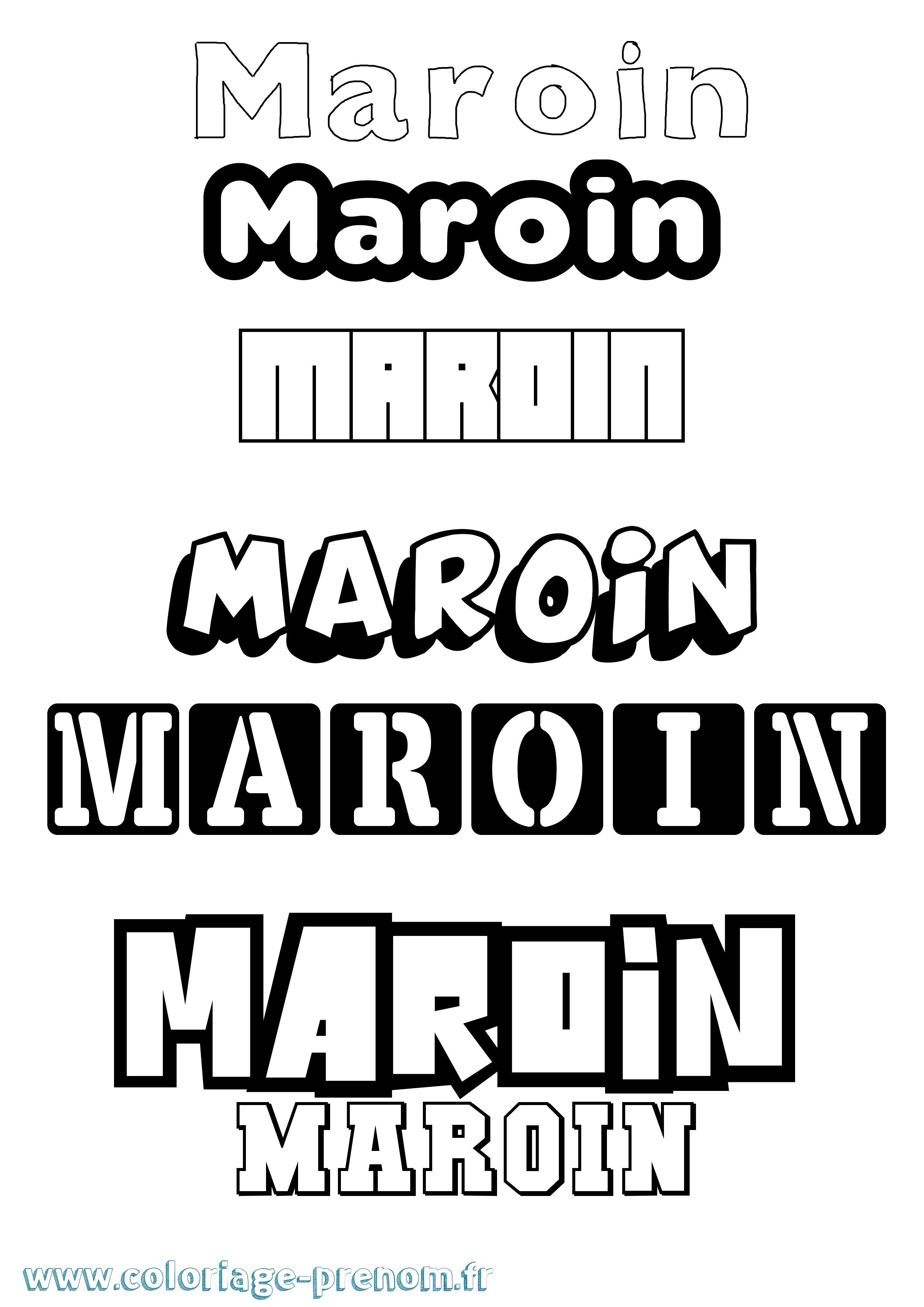 Coloriage prénom Maroin Simple