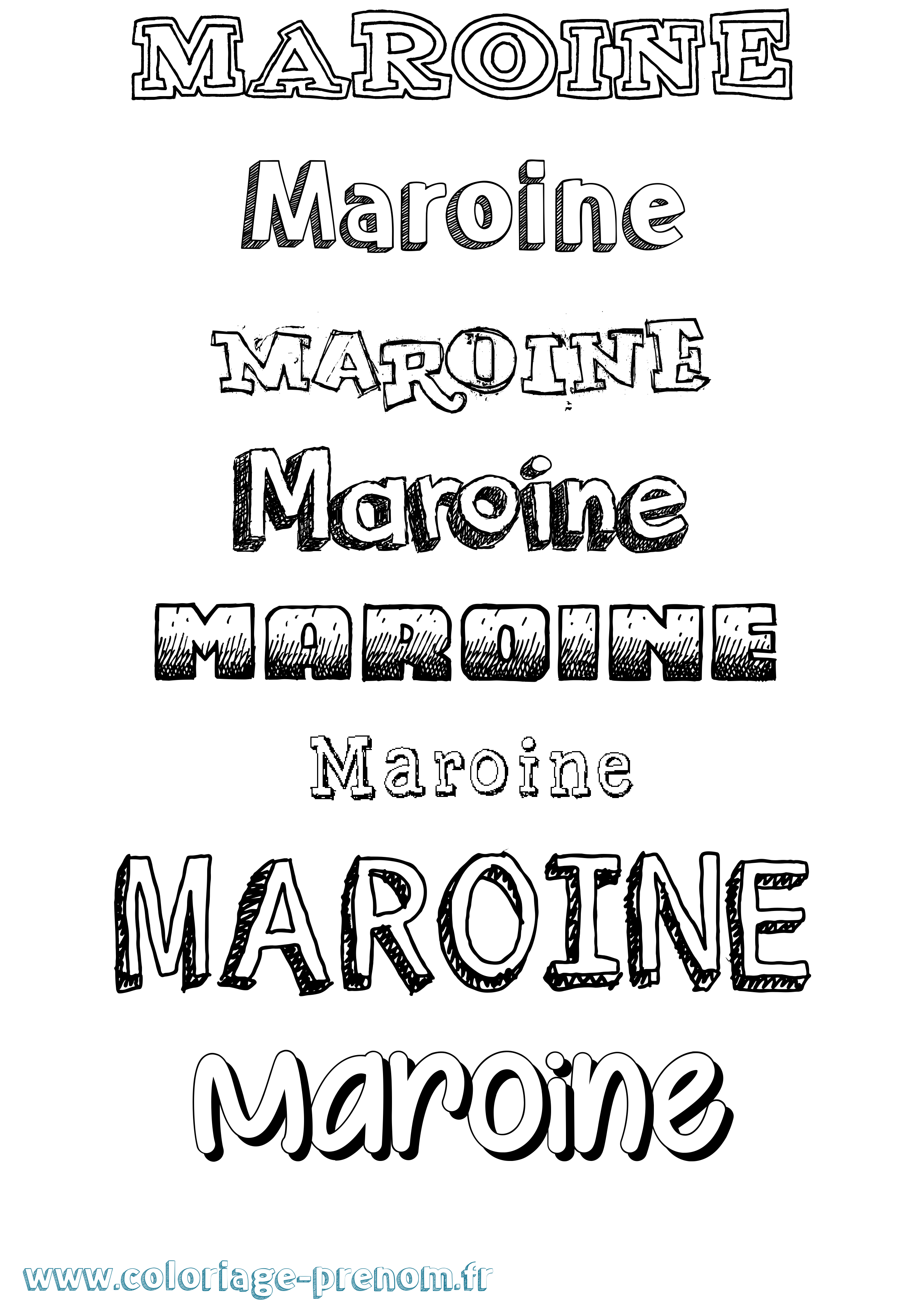 Coloriage prénom Maroine Dessiné