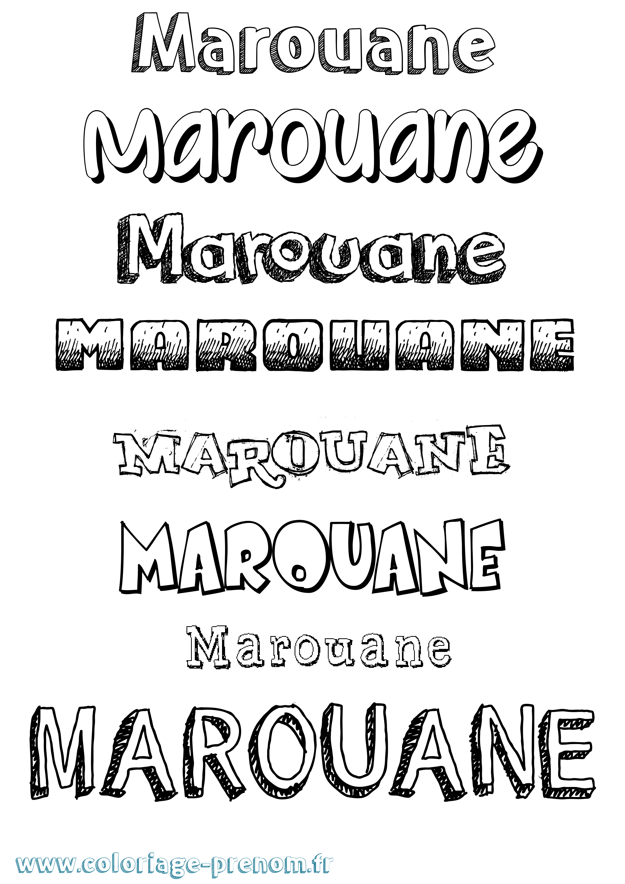 Coloriage prénom Marouane Dessiné