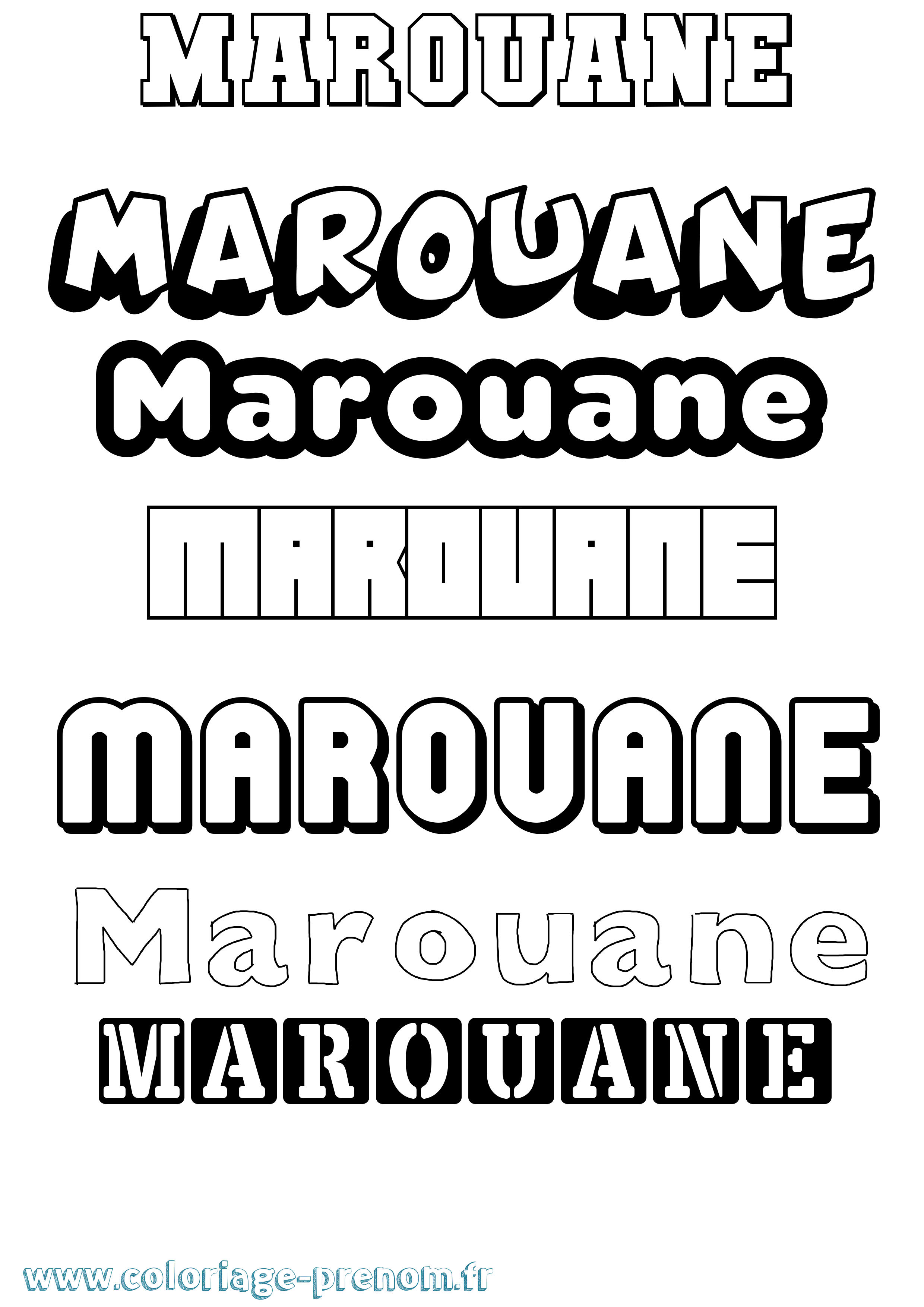 Coloriage prénom Marouane Simple
