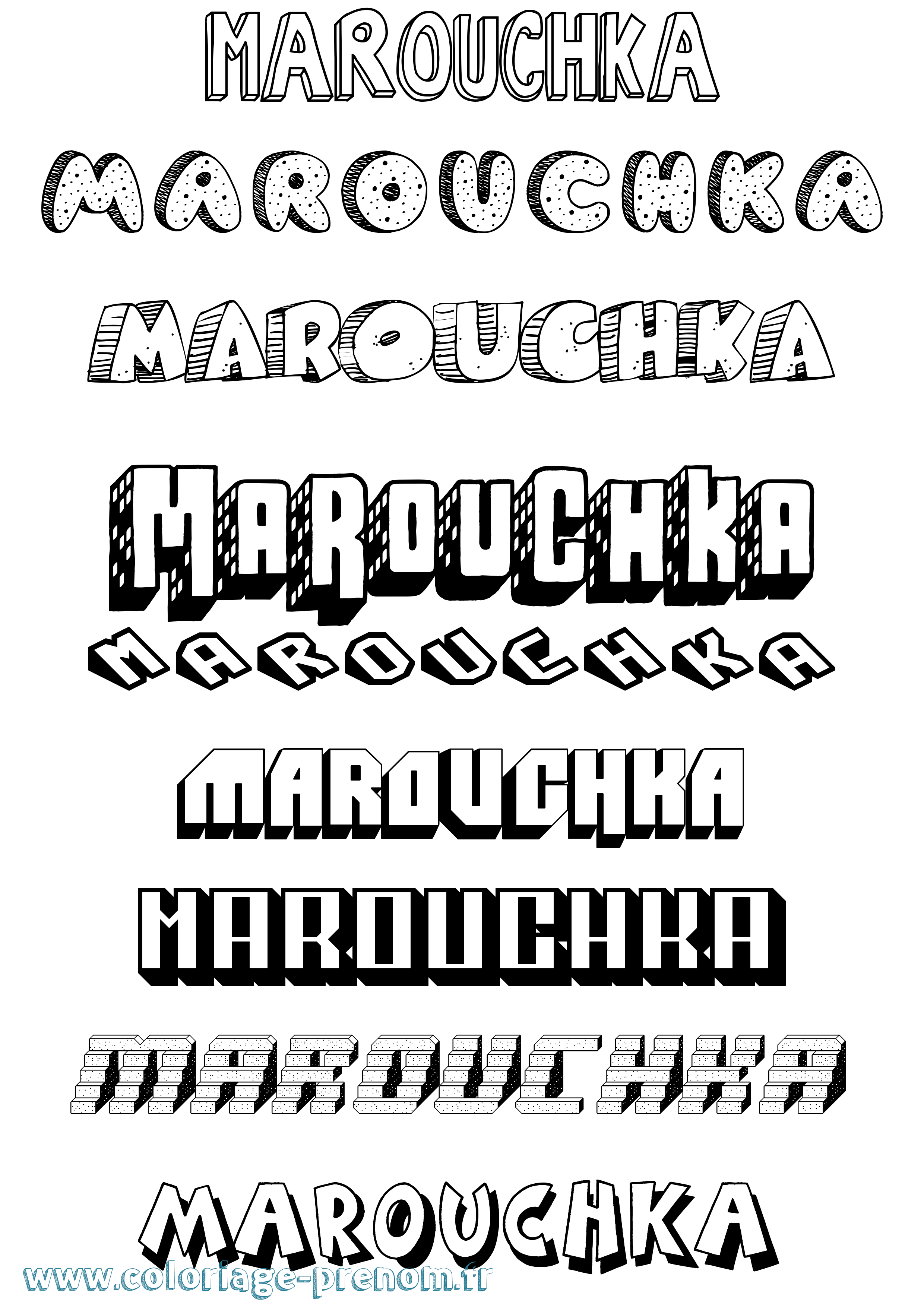 Coloriage prénom Marouchka Effet 3D