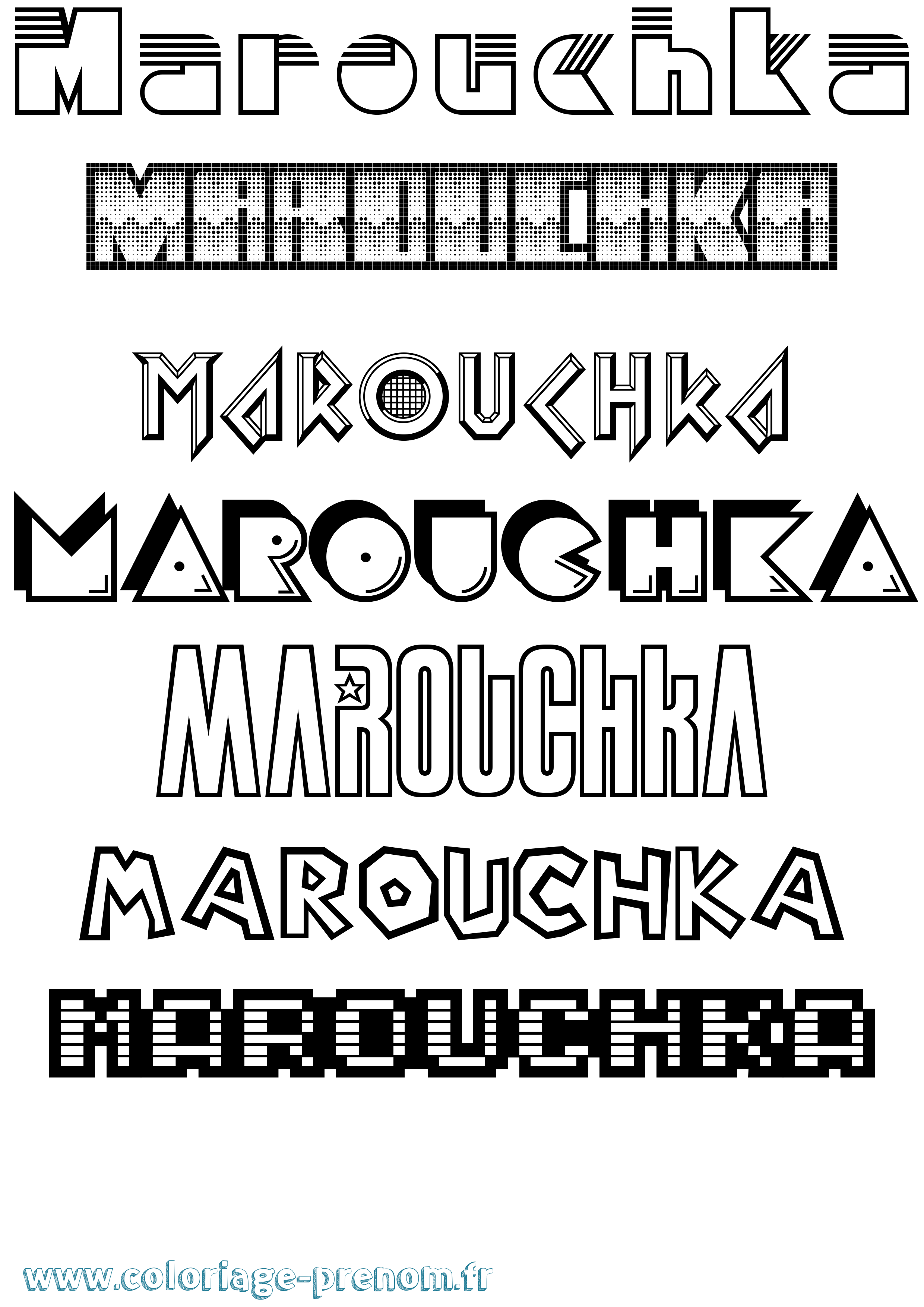 Coloriage prénom Marouchka Jeux Vidéos
