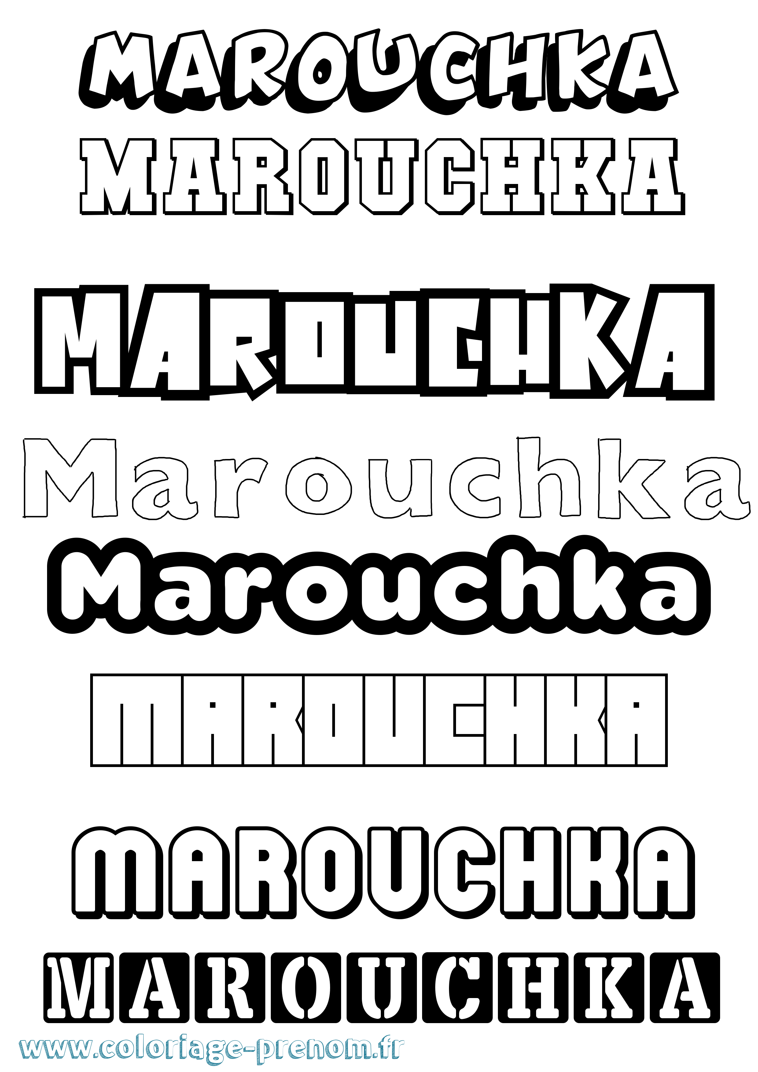 Coloriage prénom Marouchka Simple