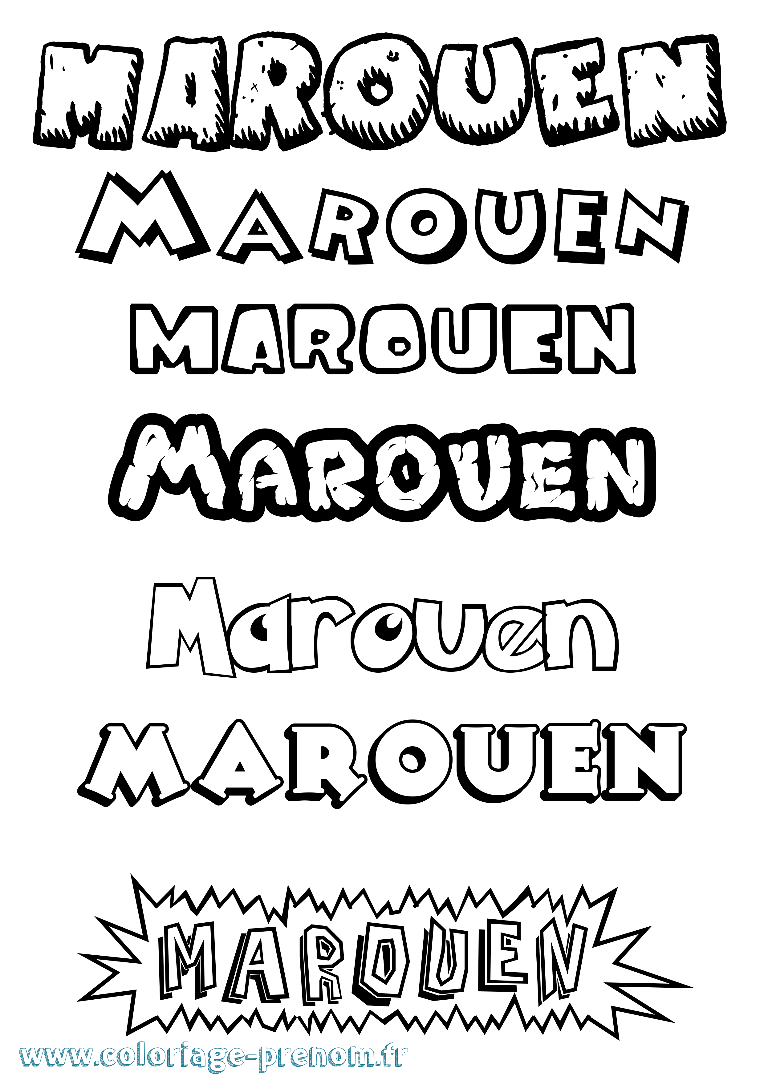 Coloriage prénom Marouen Dessin Animé